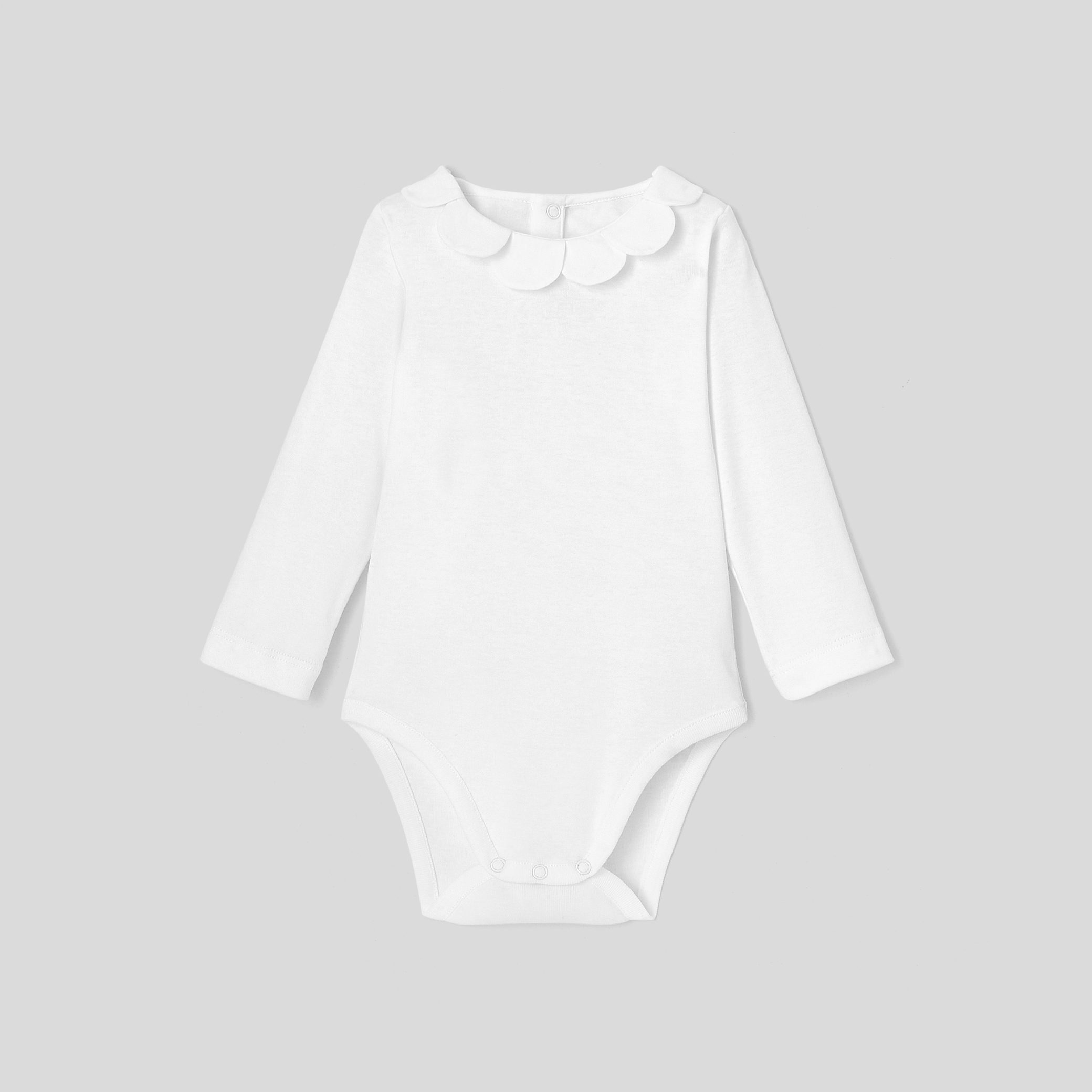 Baby girl bodysuit with petal collar - Aubane