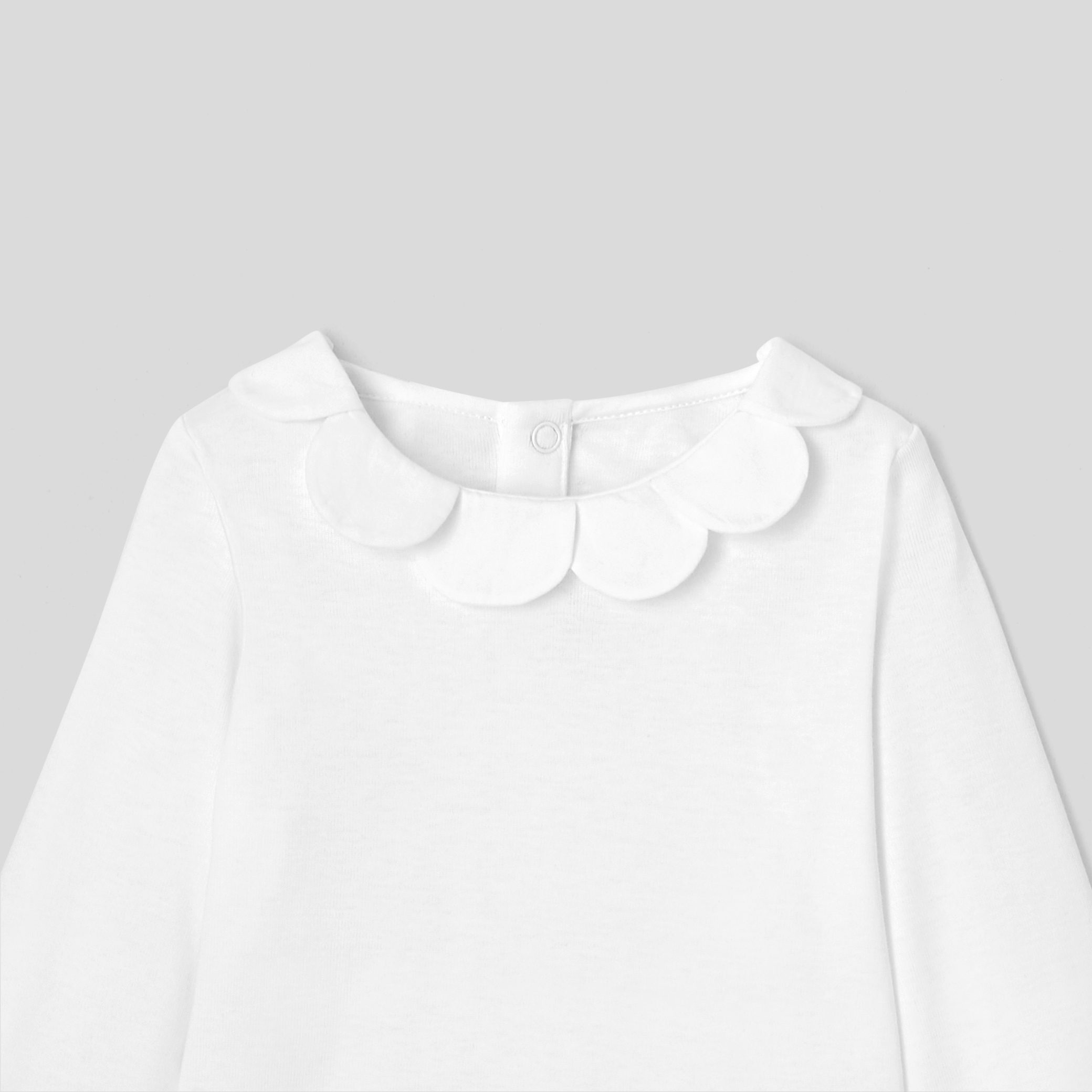 Baby girl bodysuit with petal collar - Aubane - Image 3