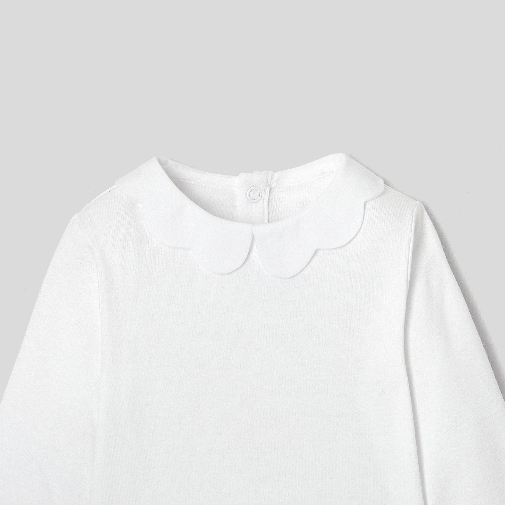 Baby Girl Bodysuit with scalloped collar - Eole white - Image 3