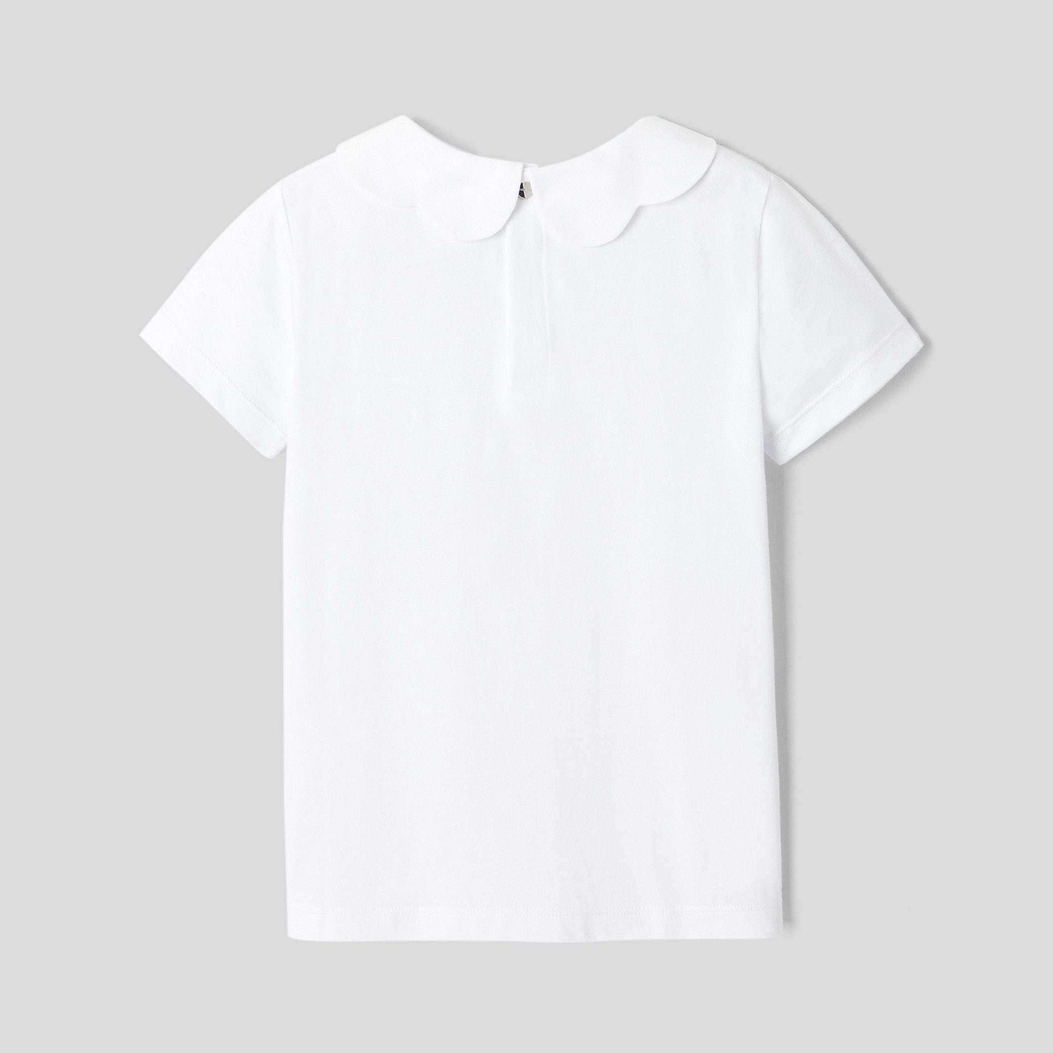 Girl polo shirt with scalloped collar - Image 2