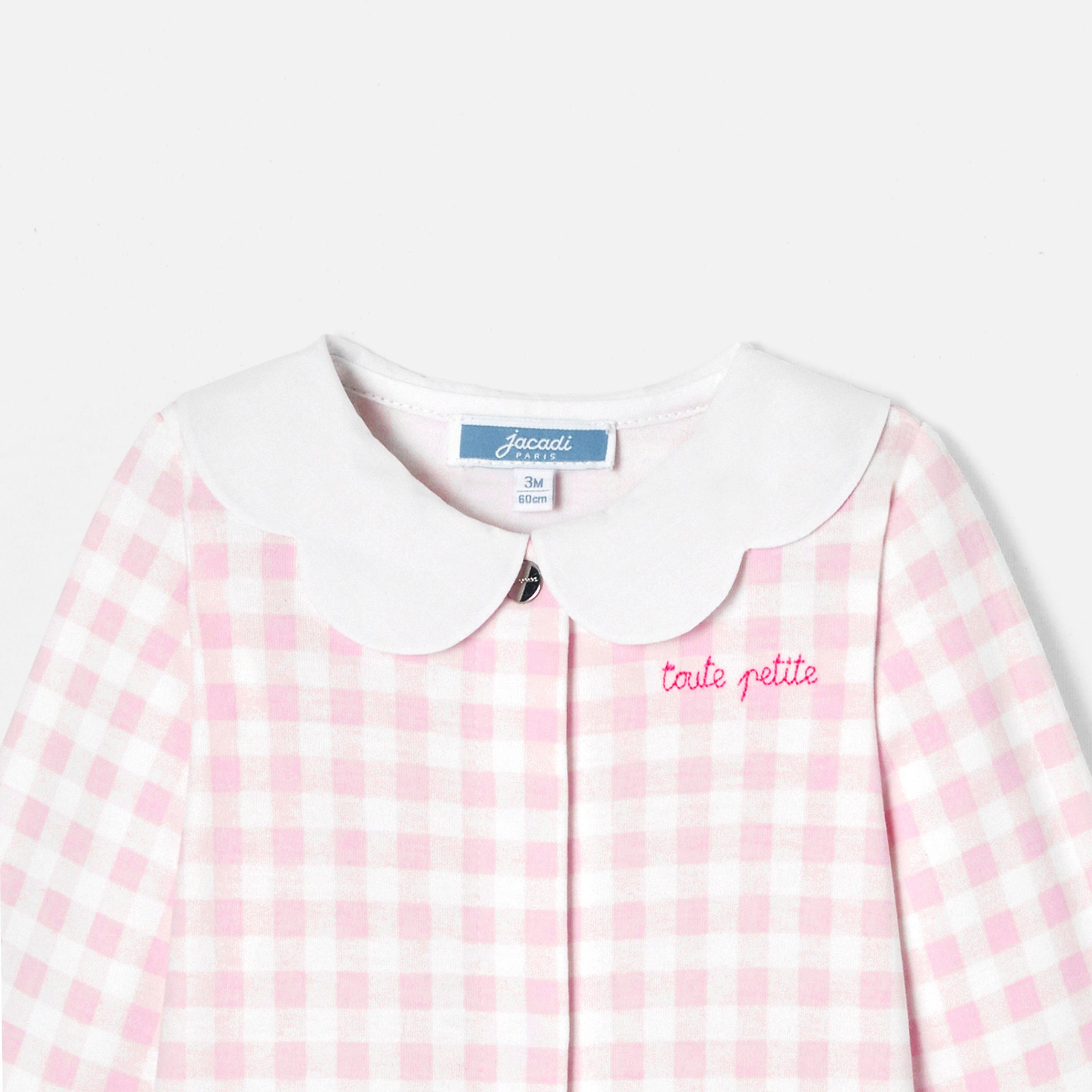 Baby Girl Gingham Print  Pyjamas - Image 3