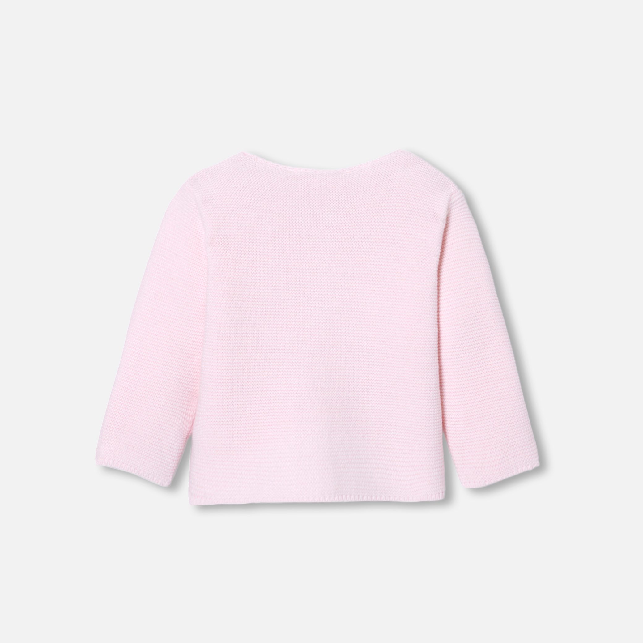Baby Girl Cardigan In Garter Stitch - Image 2