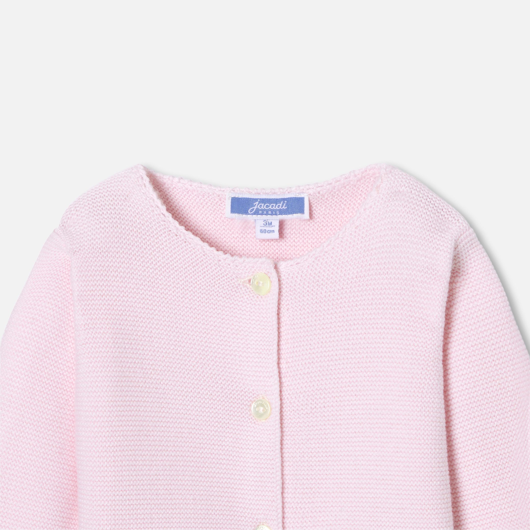 Baby Girl Cardigan In Garter Stitch - Image 3