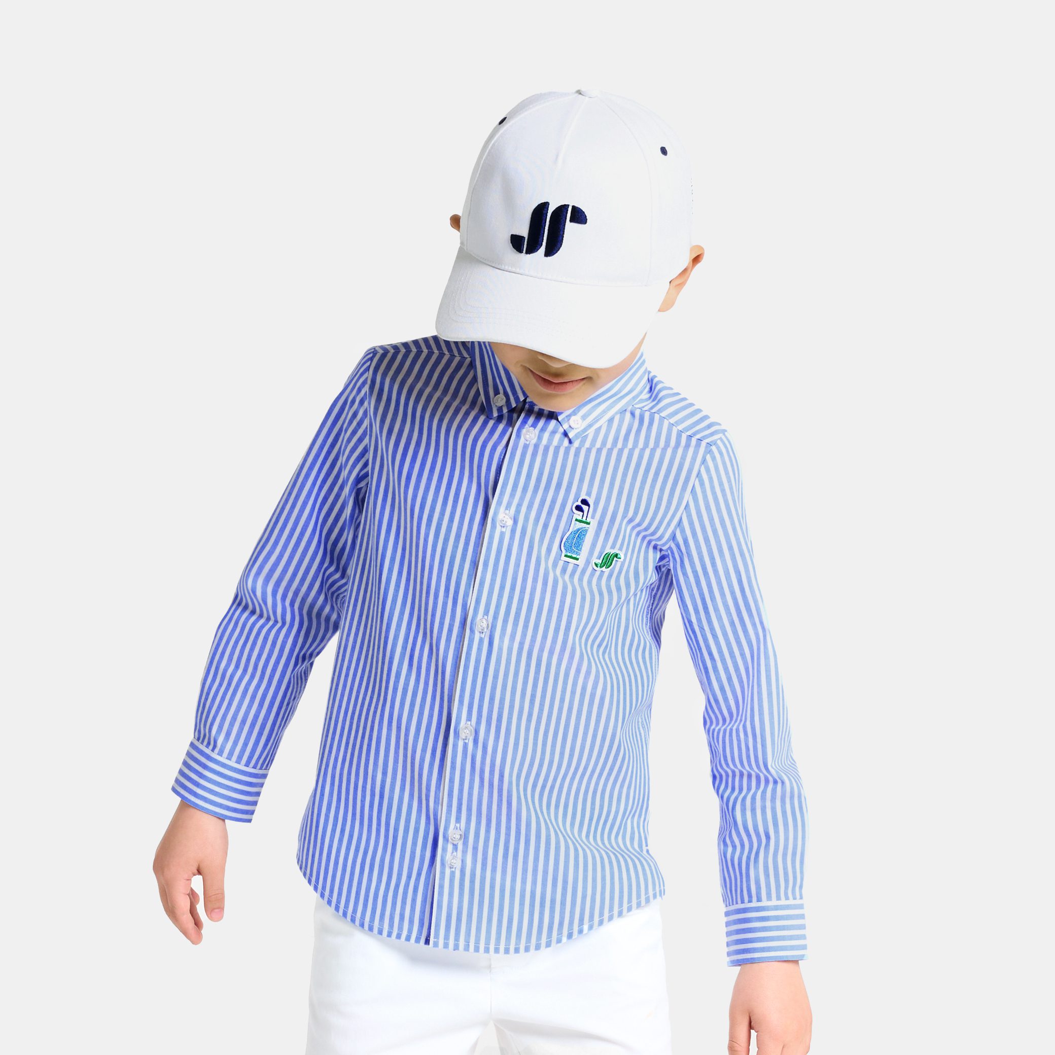 Boy Striped Shirt In  Poplin
