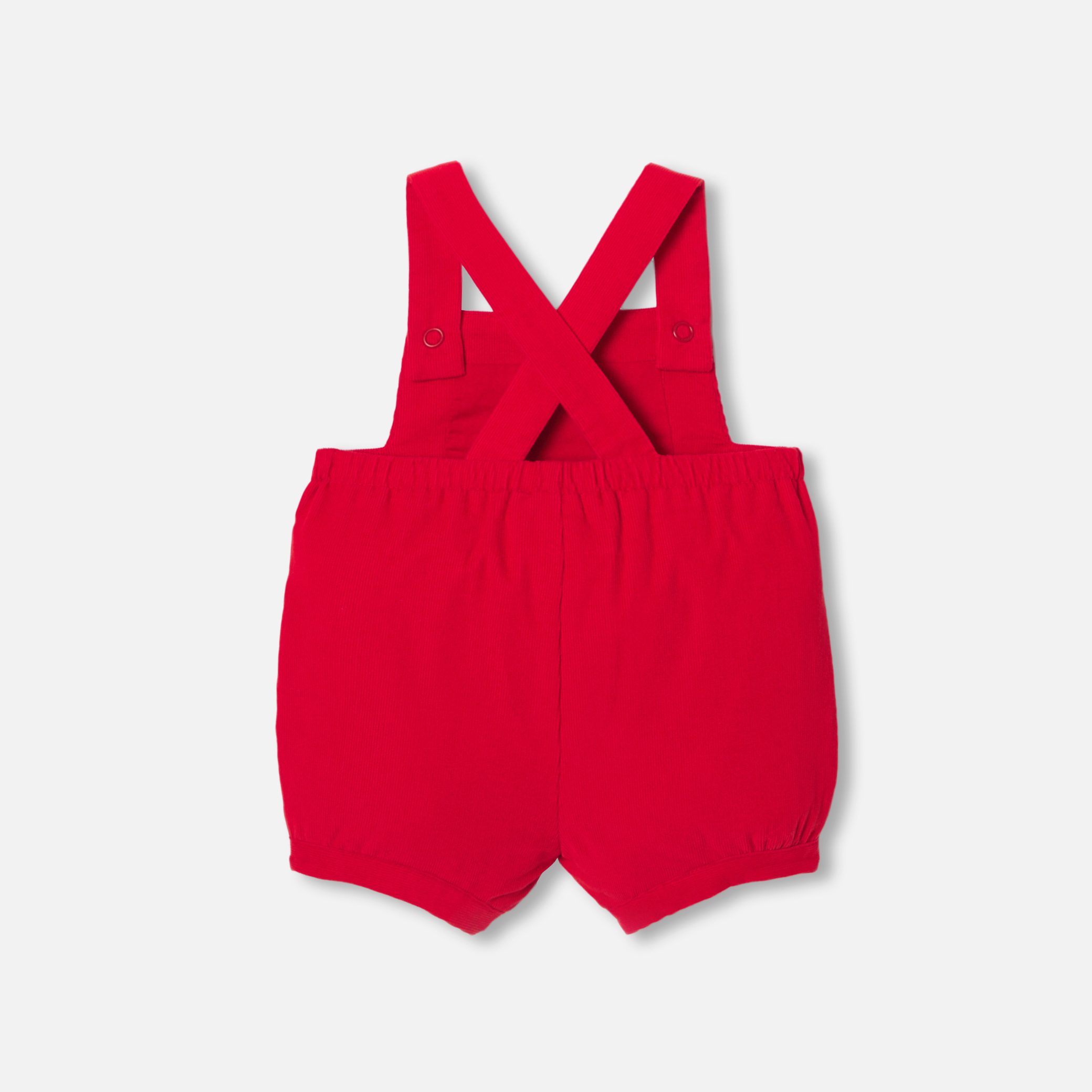 Baby Boy Short Velvet Overalls - Image 2