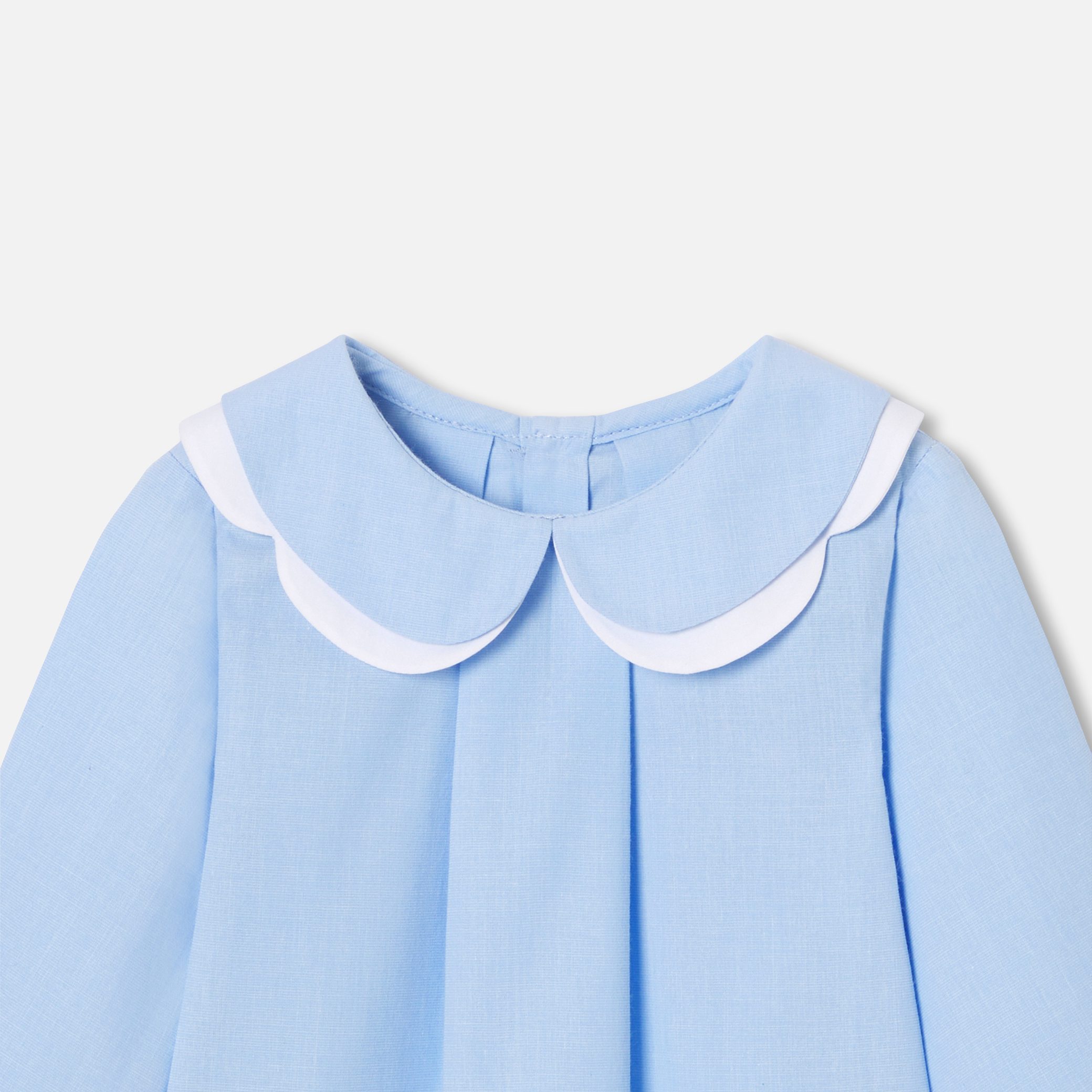 Baby girl blouse in cotton fil à fil - Gracieuse - Image 2