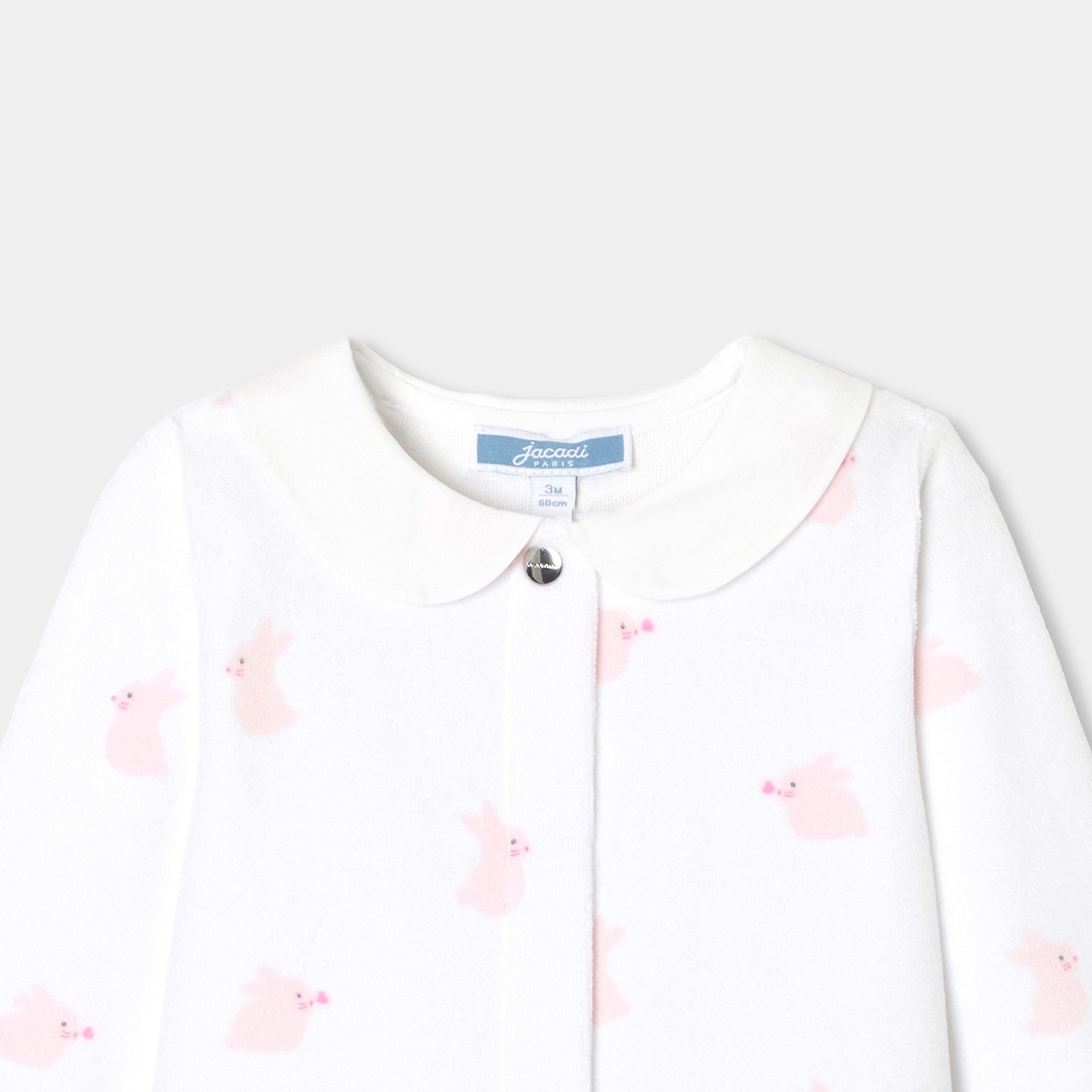 Baby Girl Velvet Pajamas With Bunny Pattern - Image 3