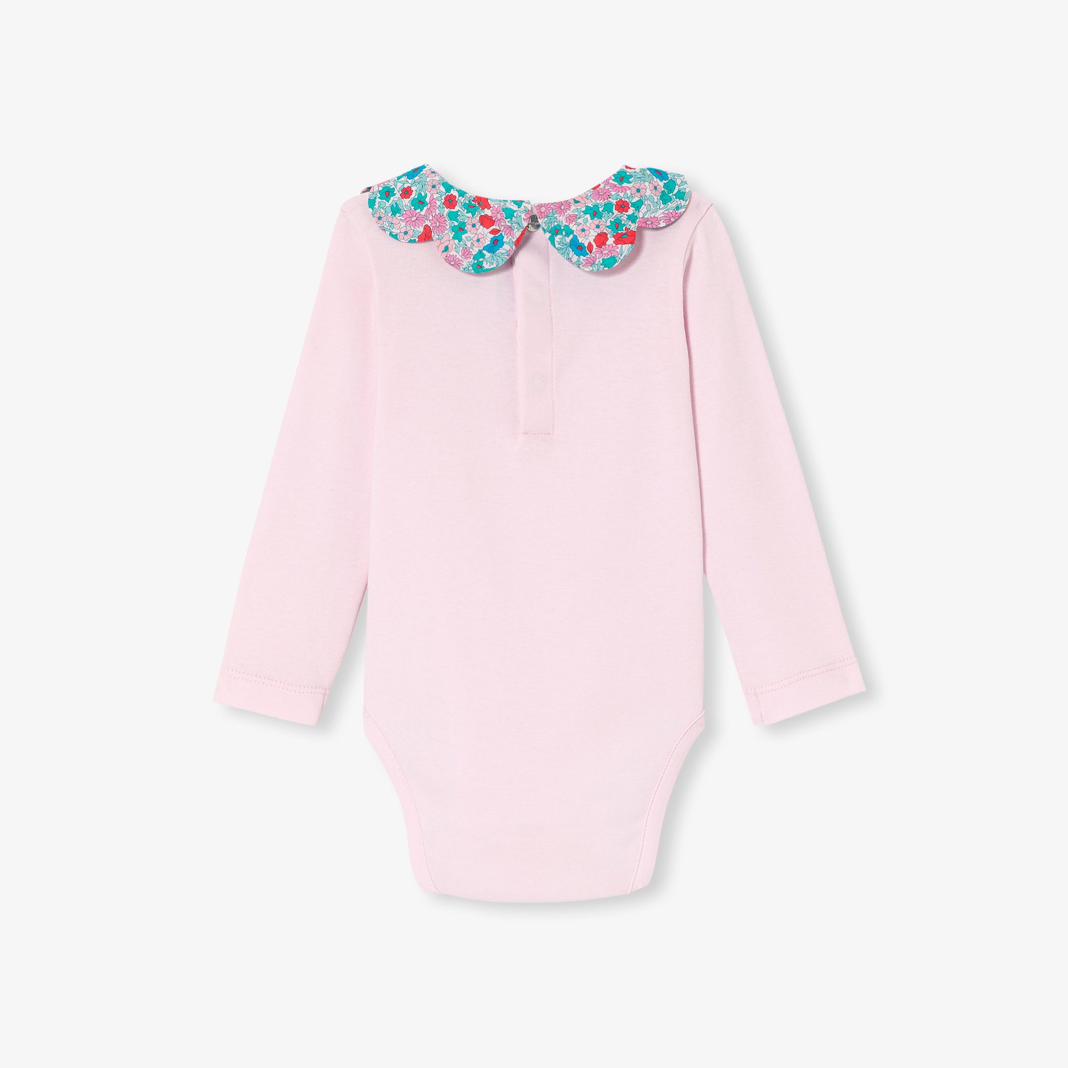 Baby Girl Bodysuit With Liberty Fabric Collar - Image 2