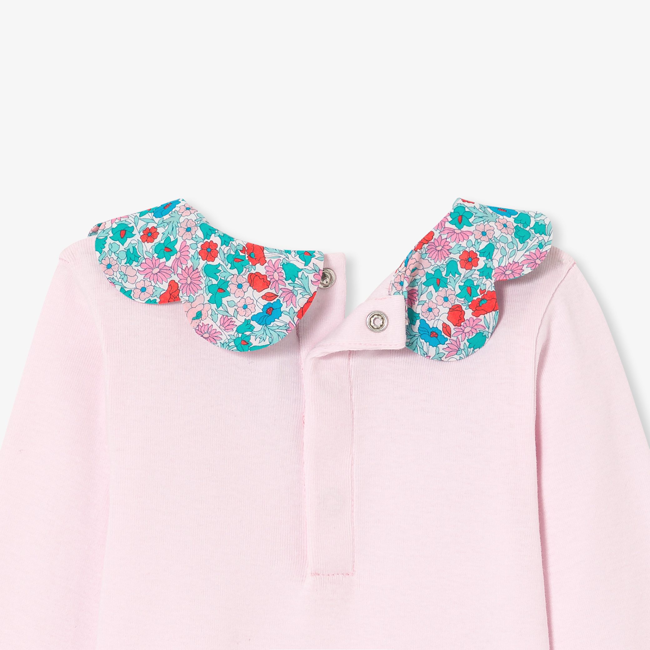 Baby Girl Bodysuit With Liberty Fabric Collar - Image 4