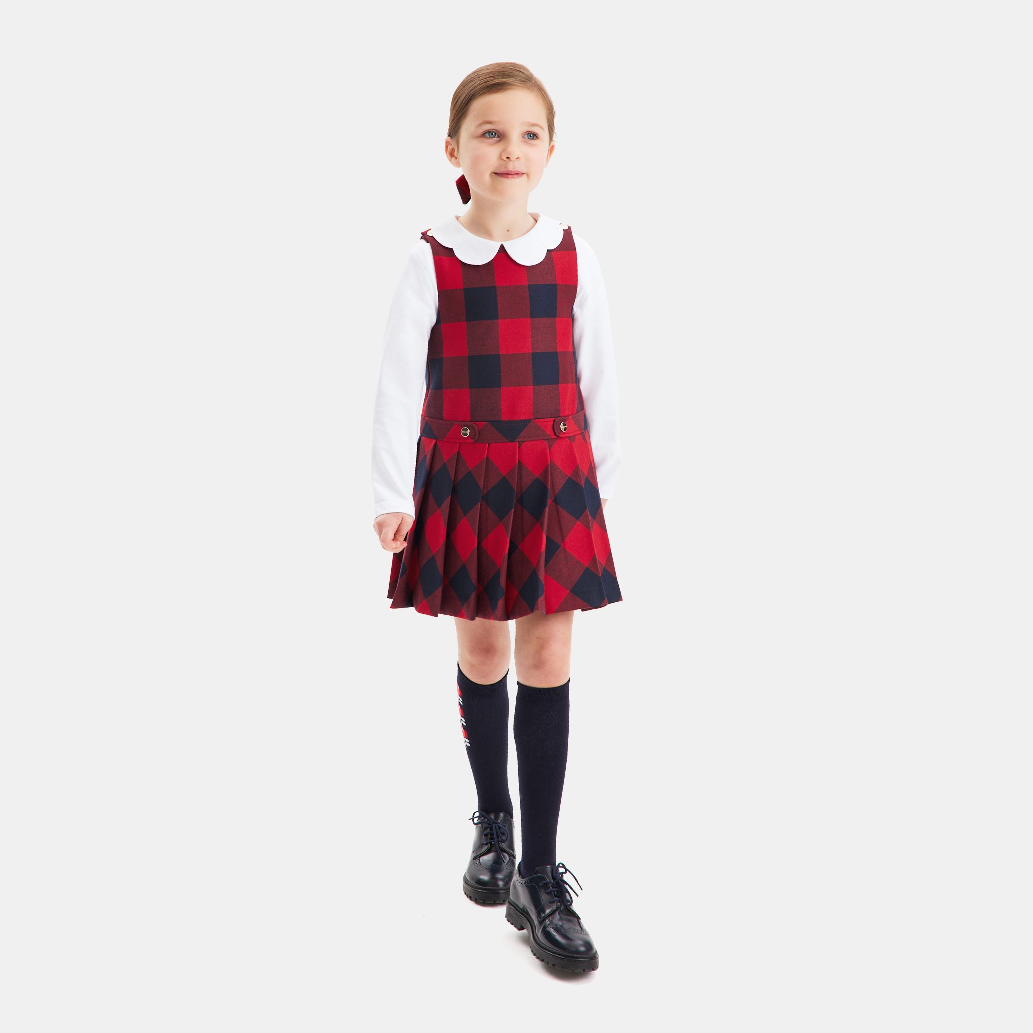 Girl Flannel Pinafore Dress - Image 2