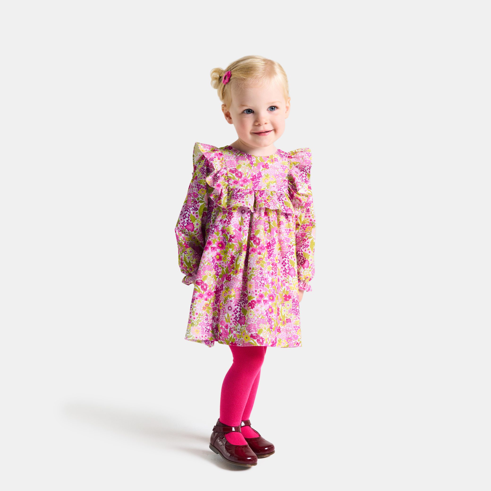 Baby Girl Dress In Velvet Liberty Fabric