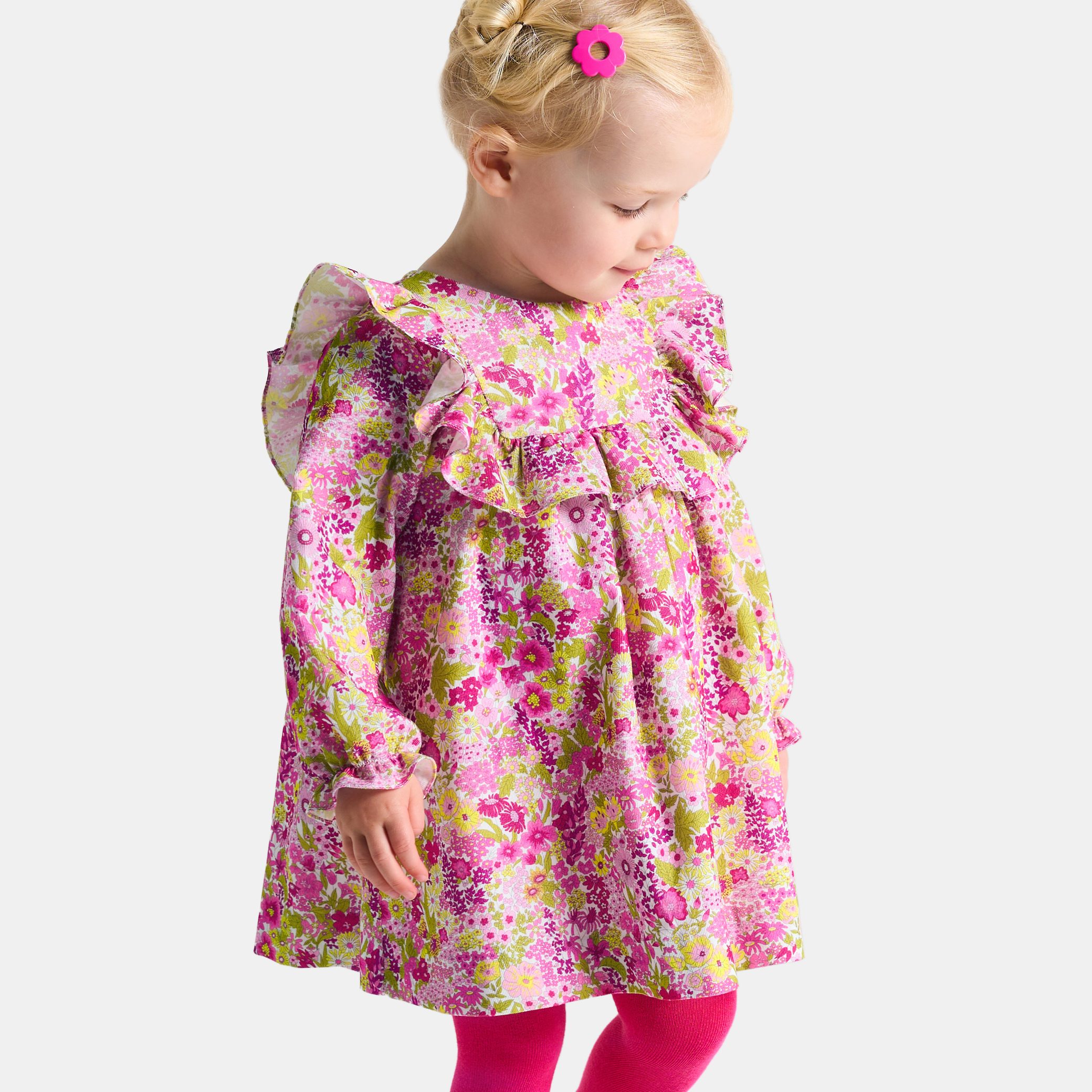 Baby Girl Dress In Velvet Liberty Fabric - Image 2