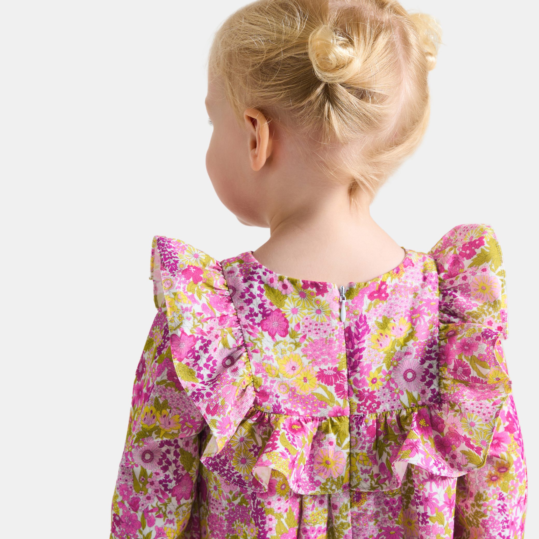 Baby Girl Dress In Velvet Liberty Fabric - Image 3