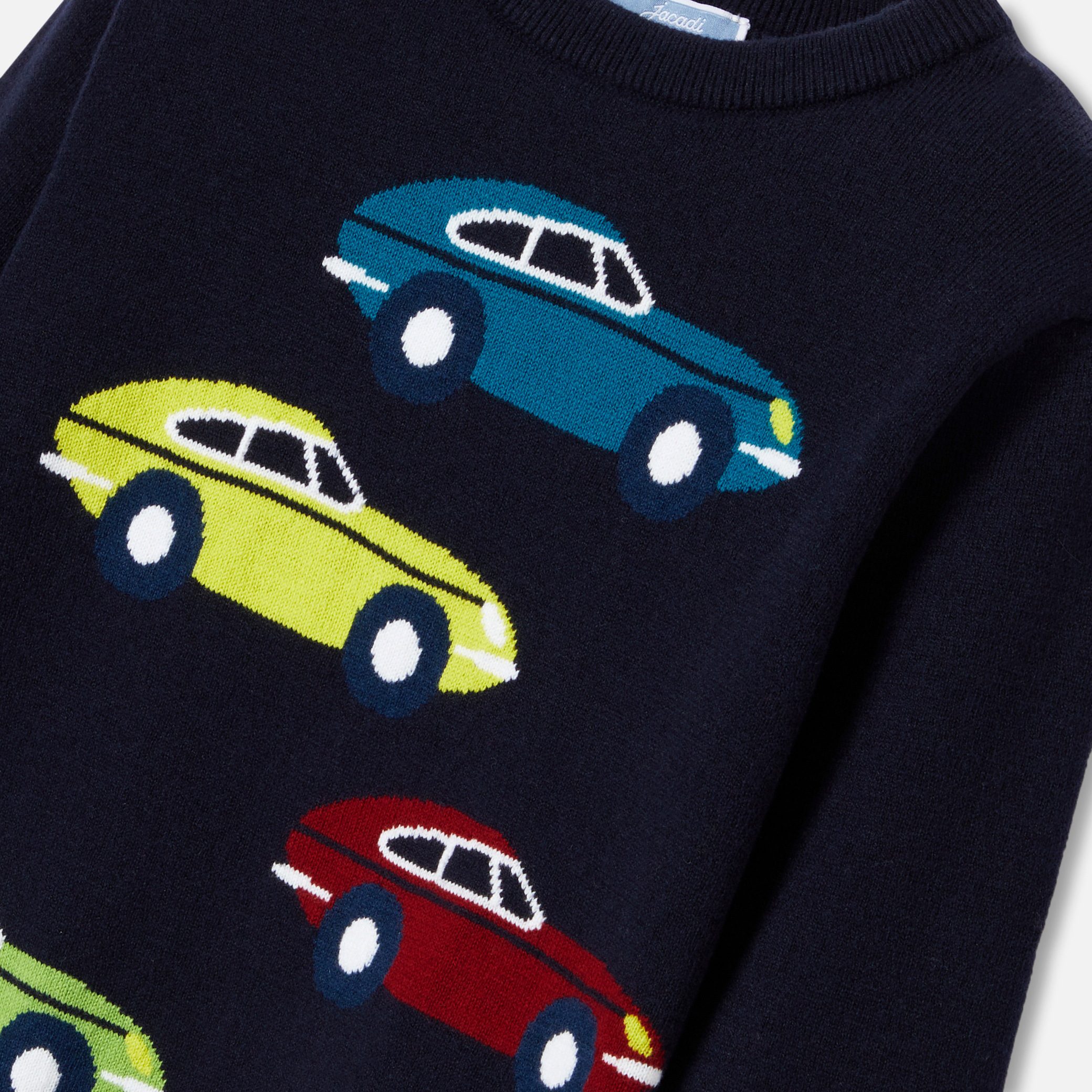 Boy Car Intarsia Sweater - Image 4