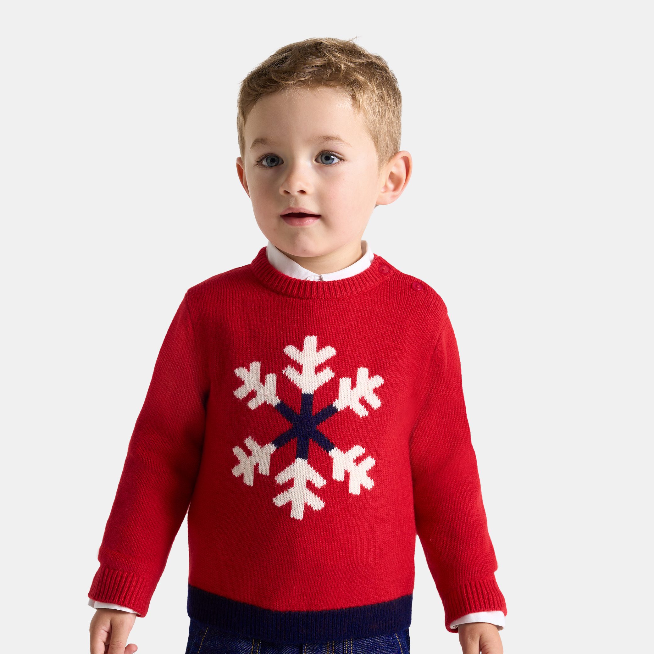 Baby Boy Intarsia Snowflake Sweater