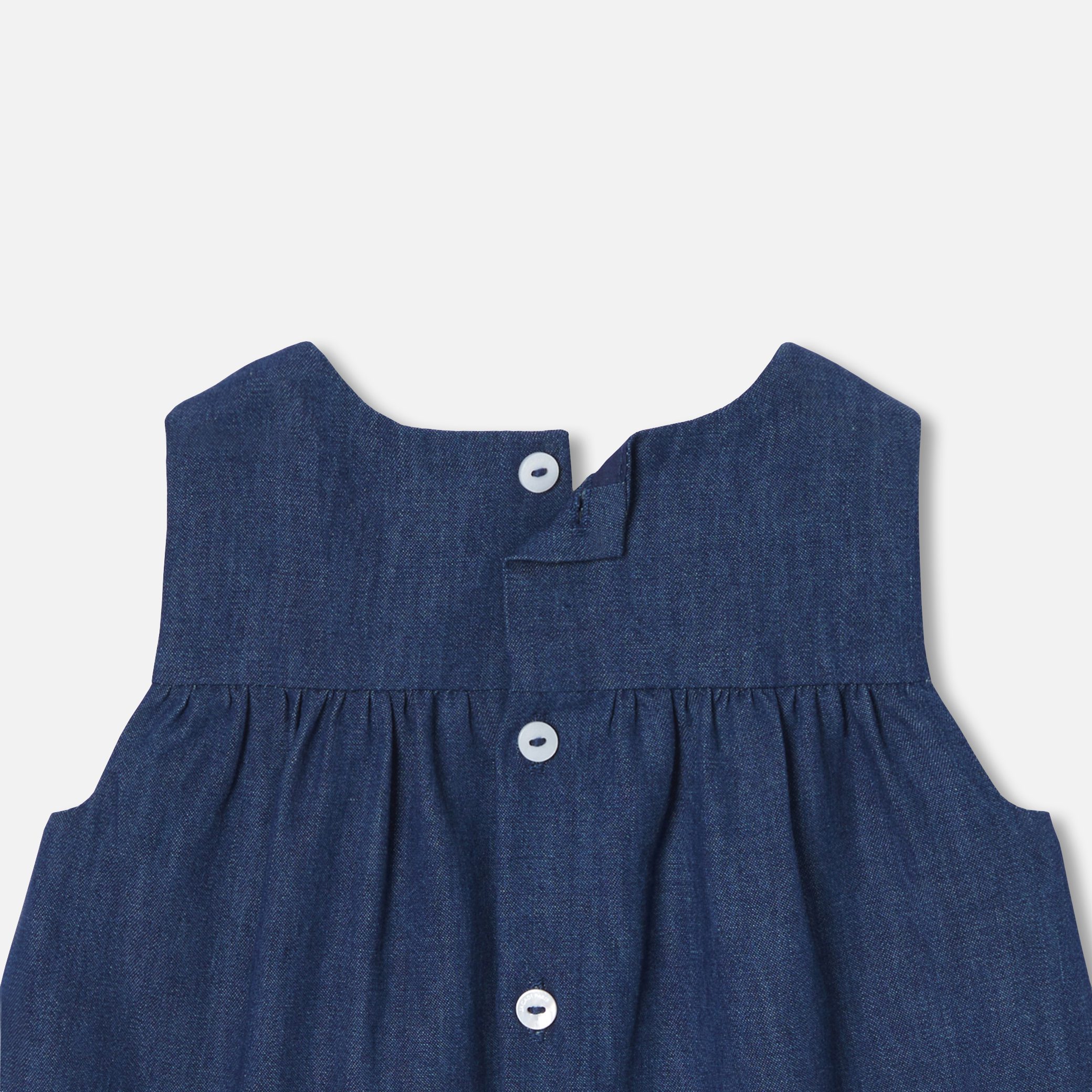 Baby girl pinafore dress in lightweight denim - Marianne - Image 4