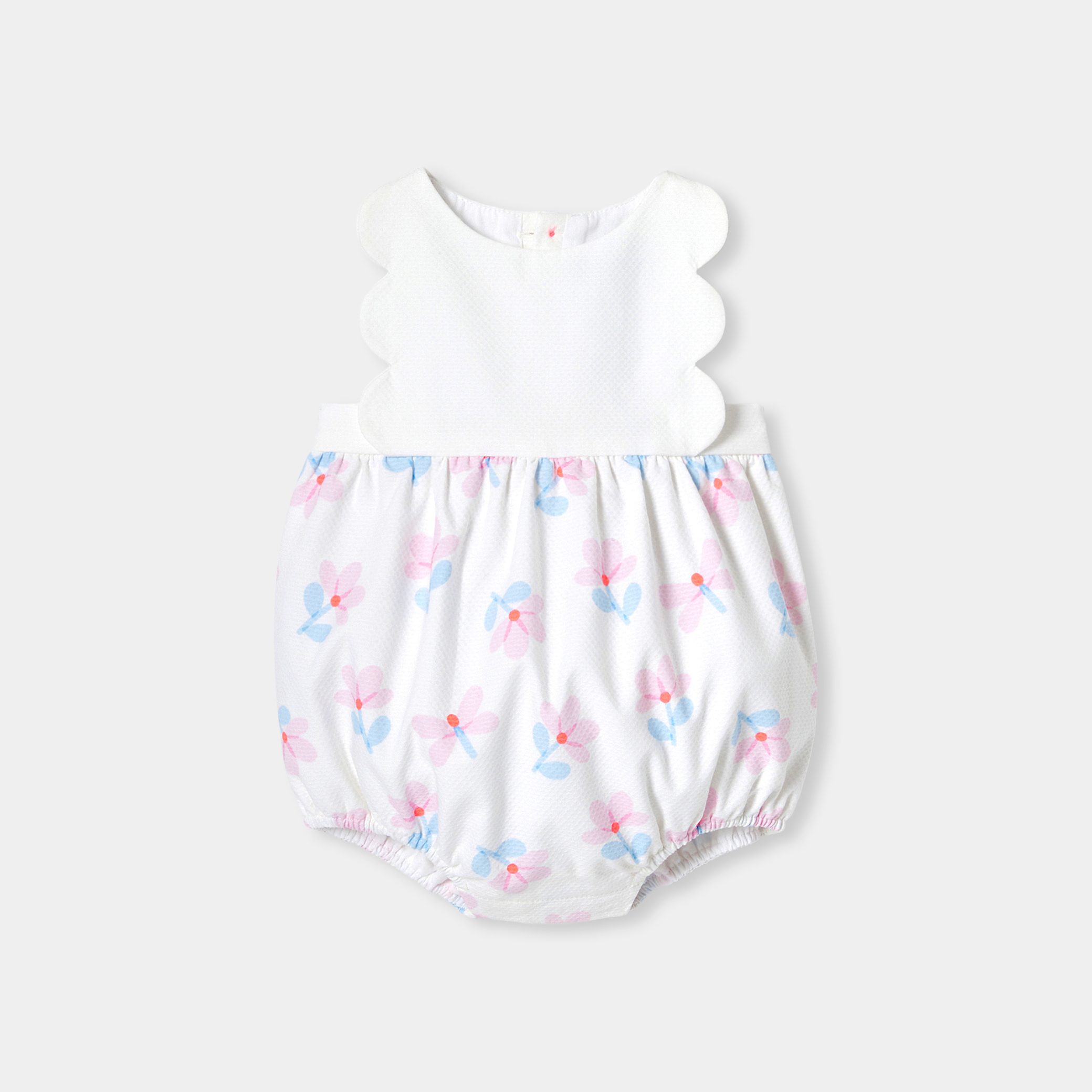 Baby girl romper in cotton pique - Leontine