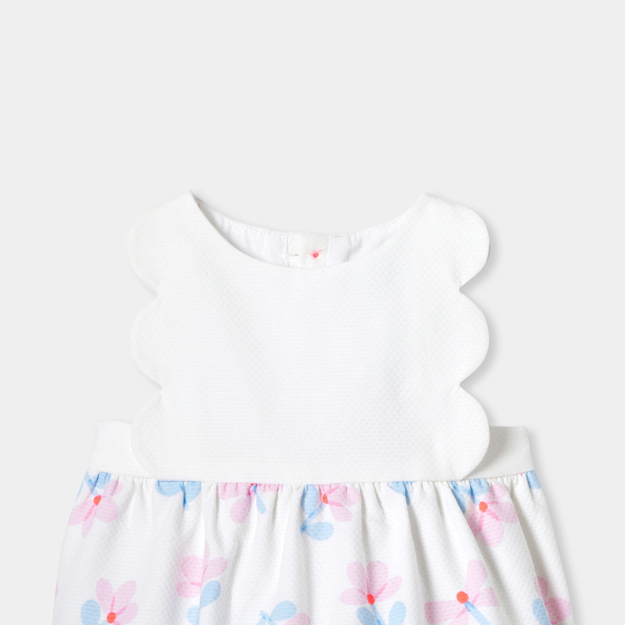 Baby girl romper in cotton pique - Leontine - Image 3