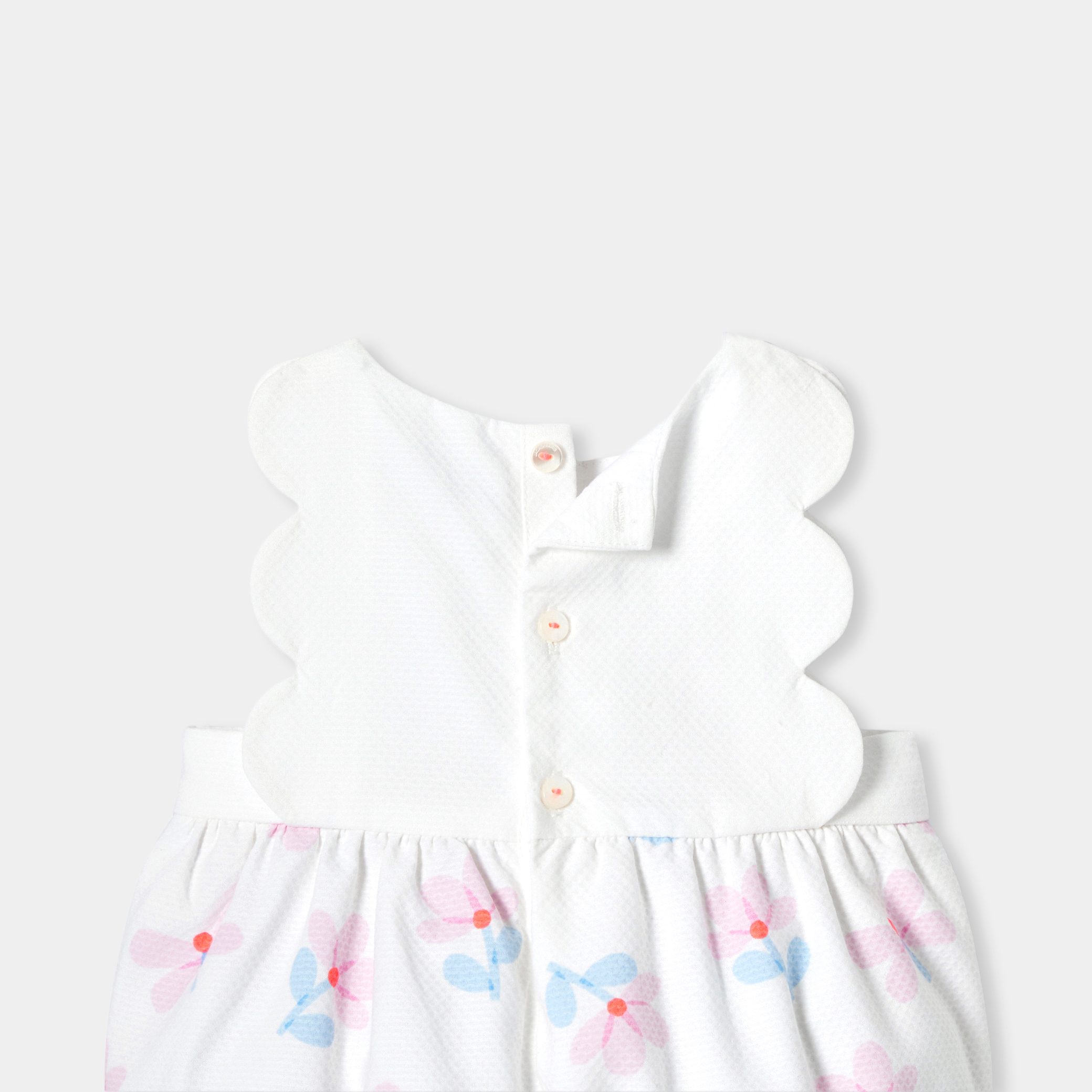 Baby girl romper in cotton pique - Leontine - Image 4