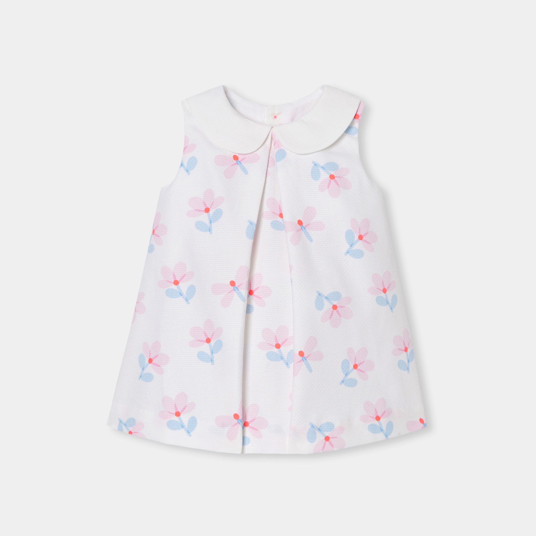 Baby girl cotton pique pinafore dress - Adele