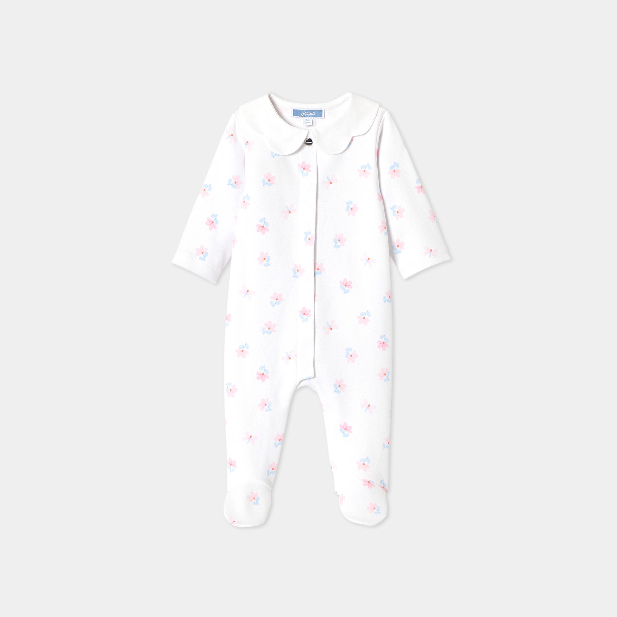 Baby girl sleepsuit in interlock - Dalhia