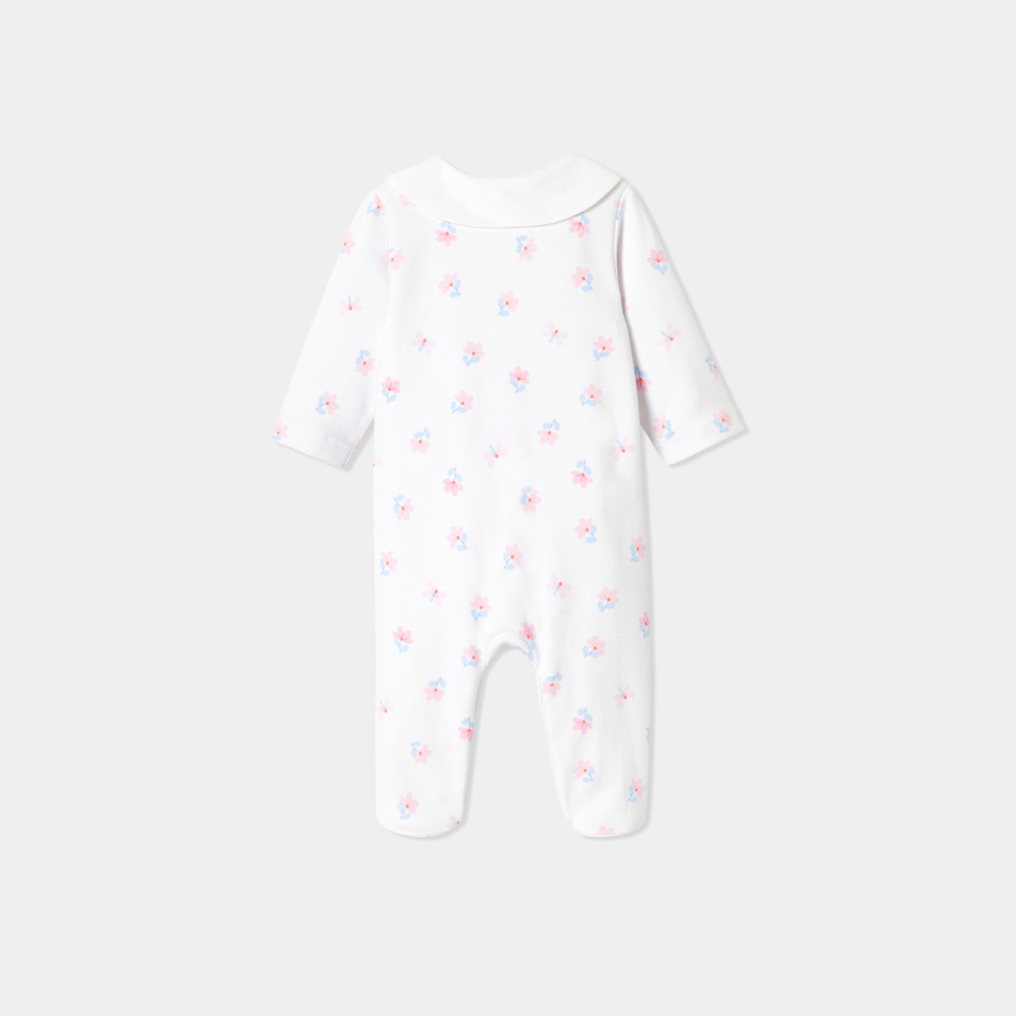 Baby girl sleepsuit in interlock - Dalhia - Image 2