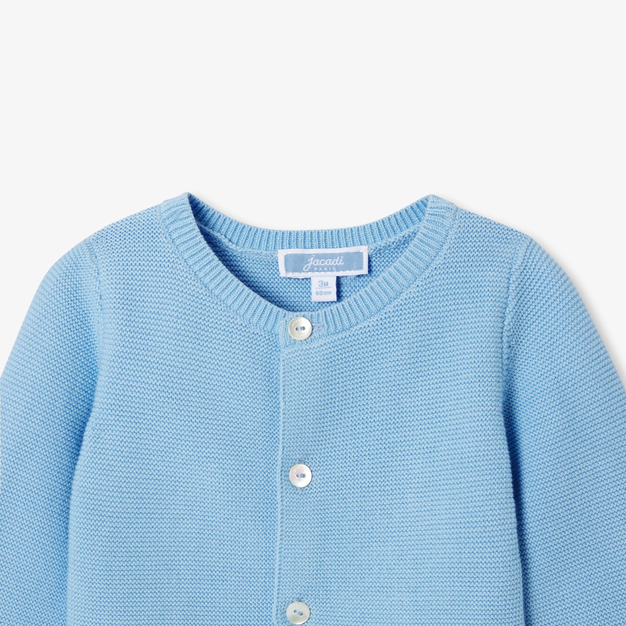 Baby cotton cardigan - Bleuet - Image 3
