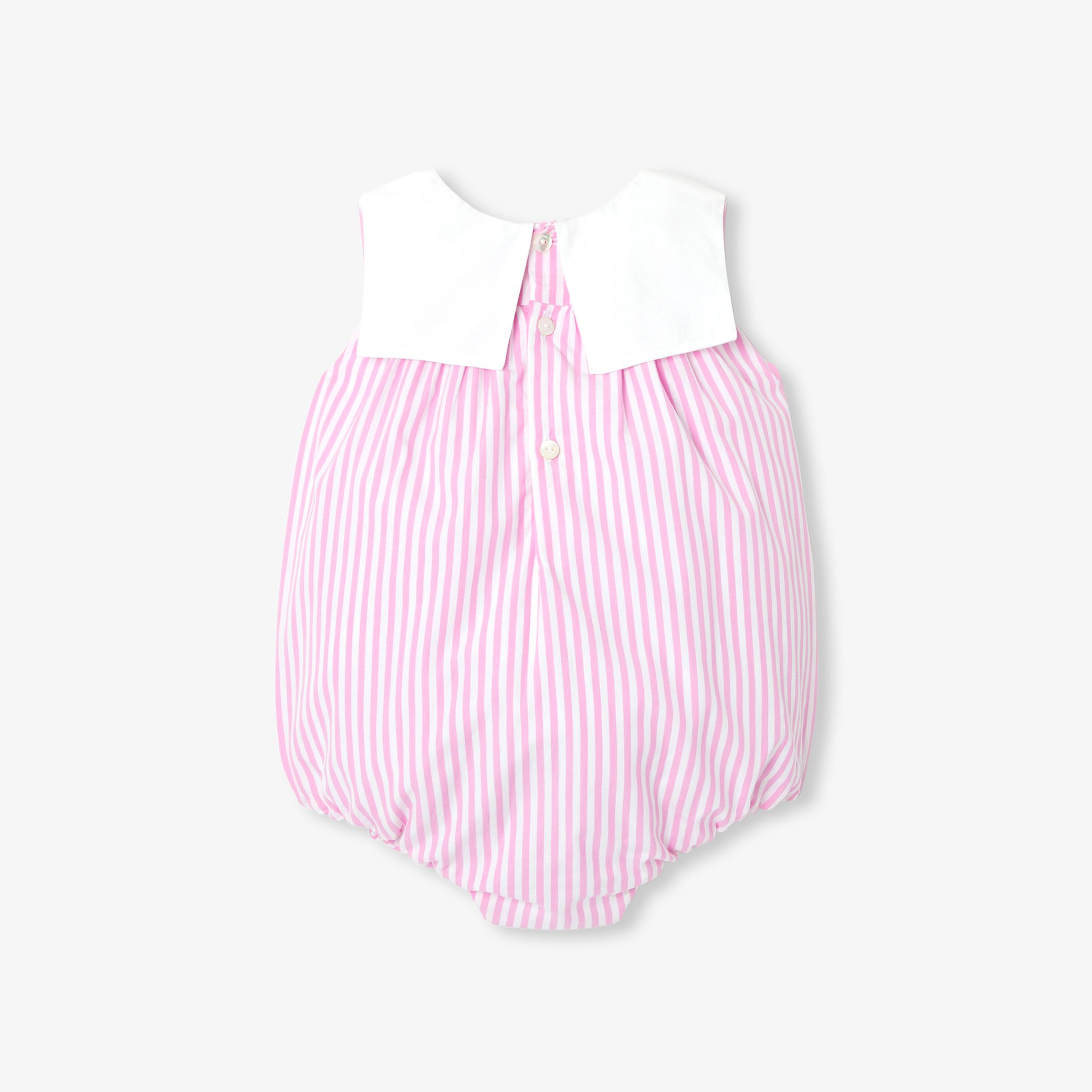 Baby girl romper in striped poplin - Felicie - Image 2