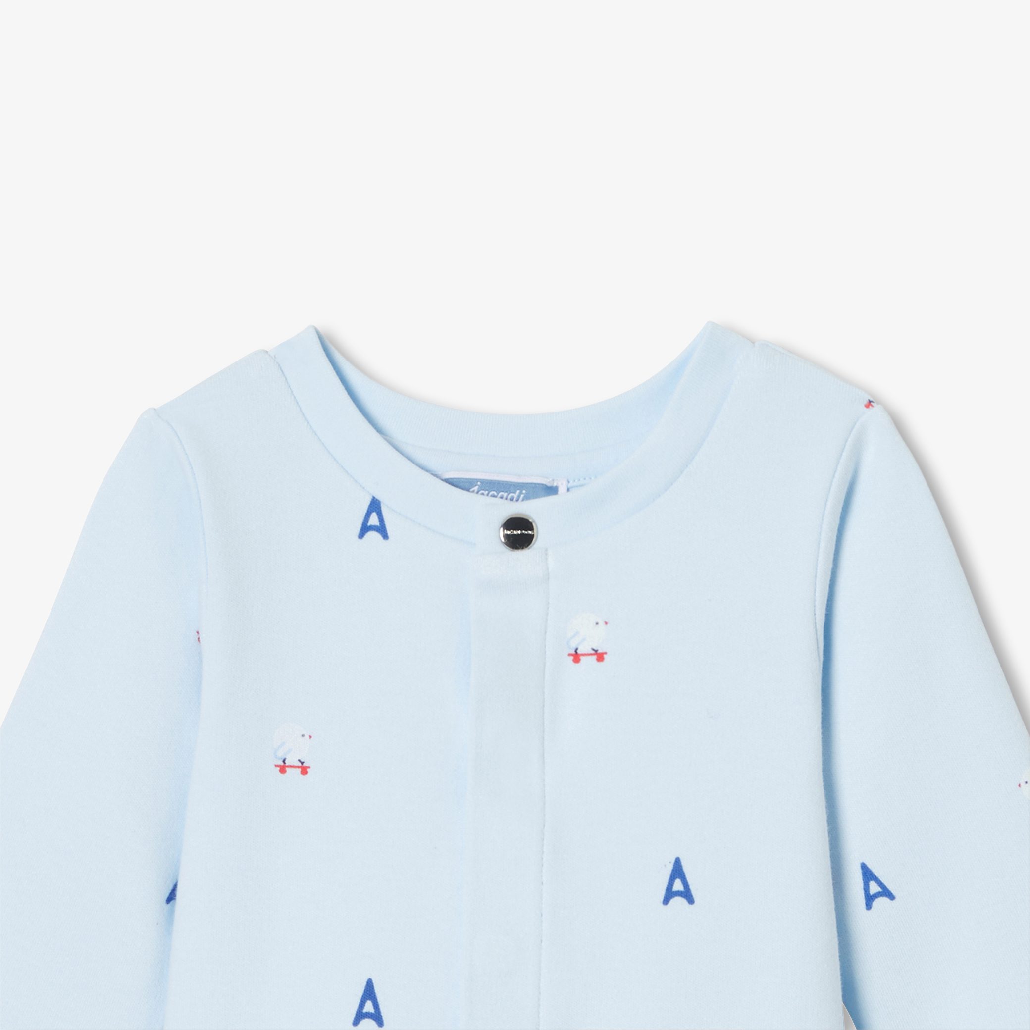 Baby boy pyjamas in interlock - Agneau - Image 3