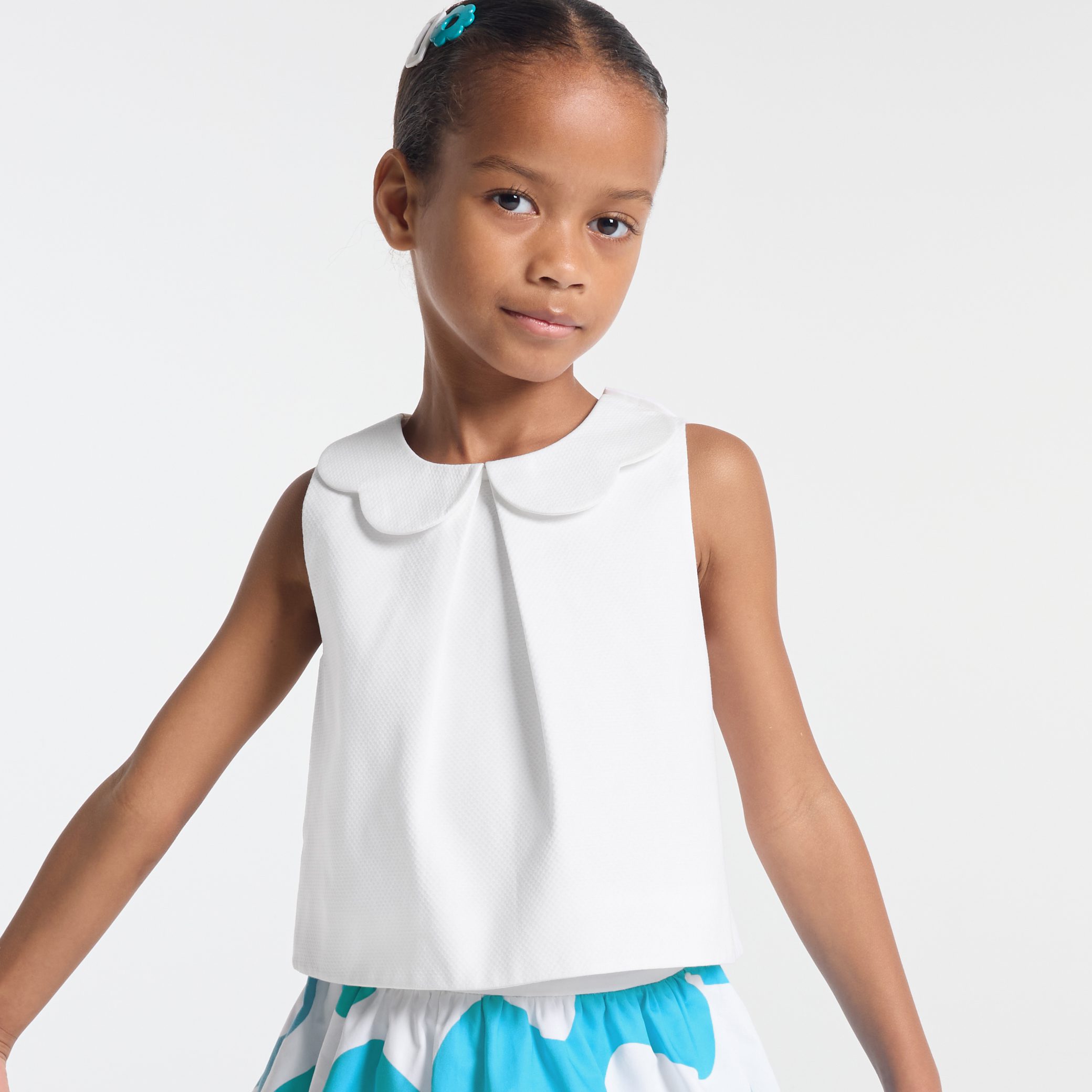 Girl top in honeycomb pique - Diademe