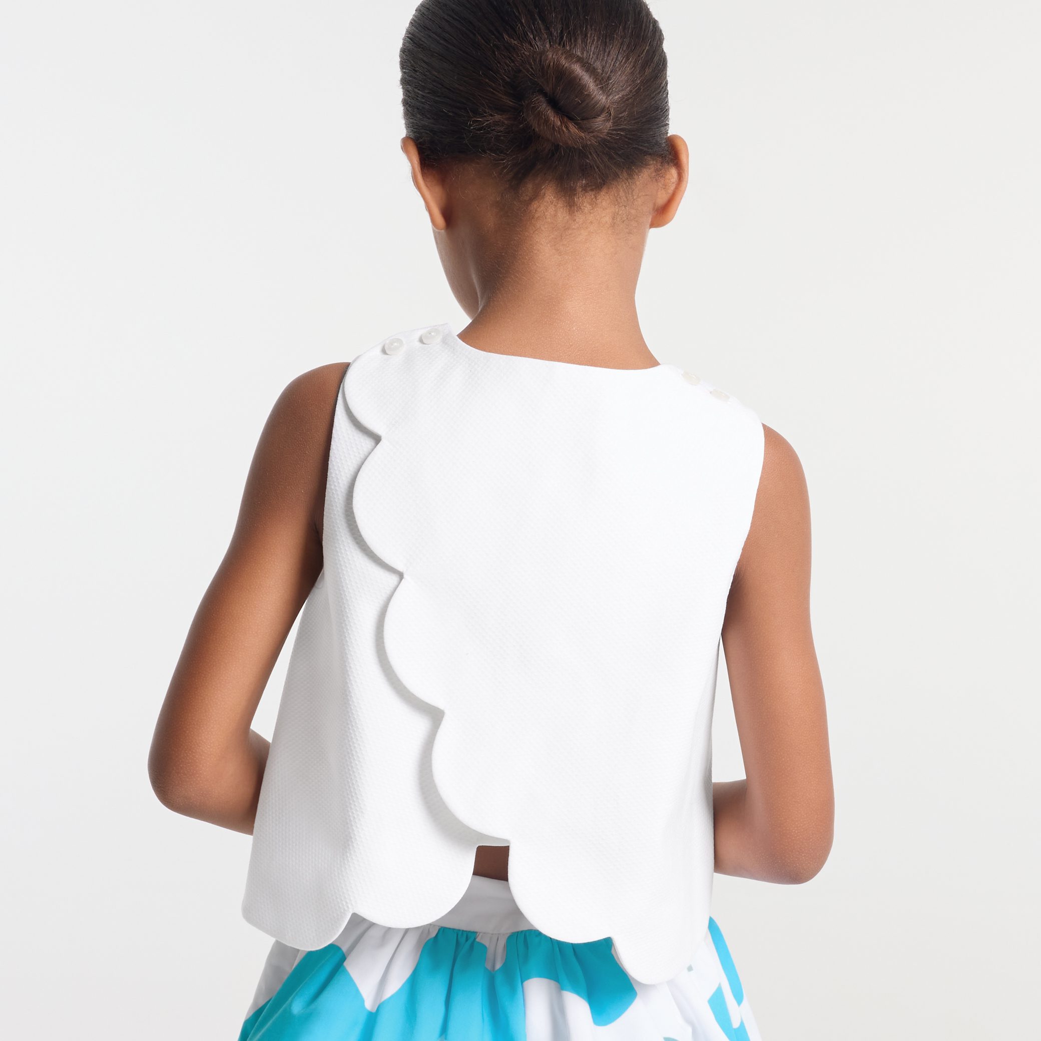 Girl top in honeycomb pique - Diademe - Image 2