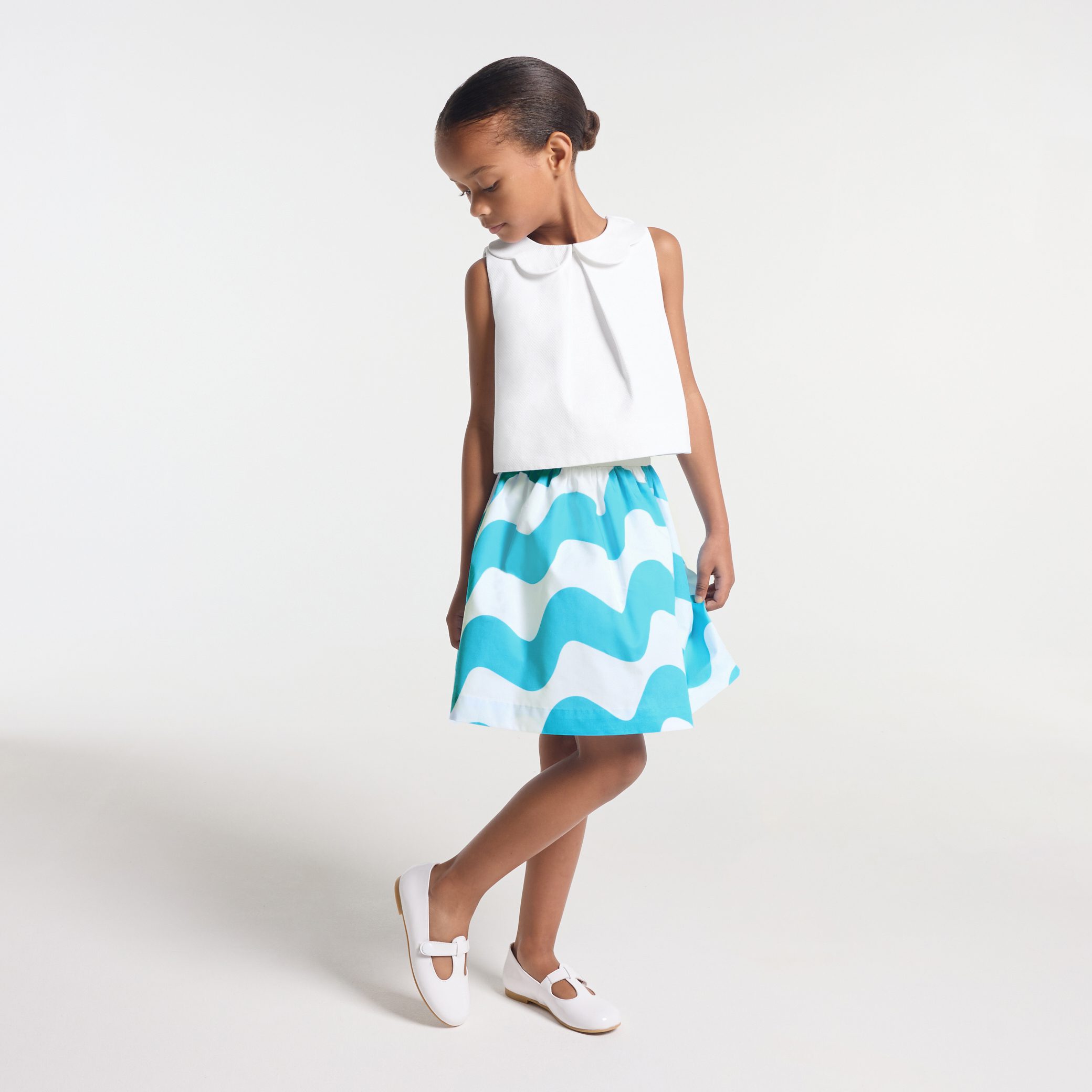 Girl top in honeycomb pique - Diademe - Image 3