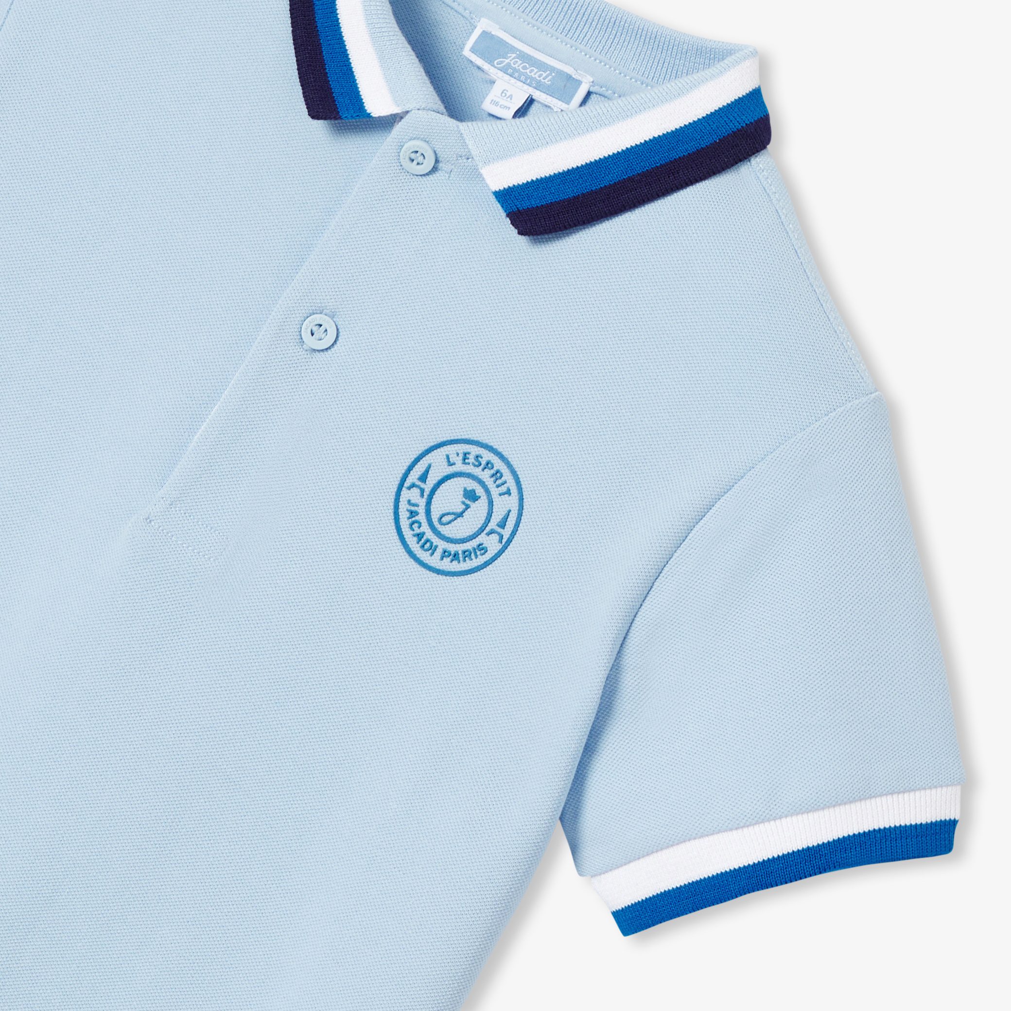 Boy polo shirt - Figuier Blue - Image 4