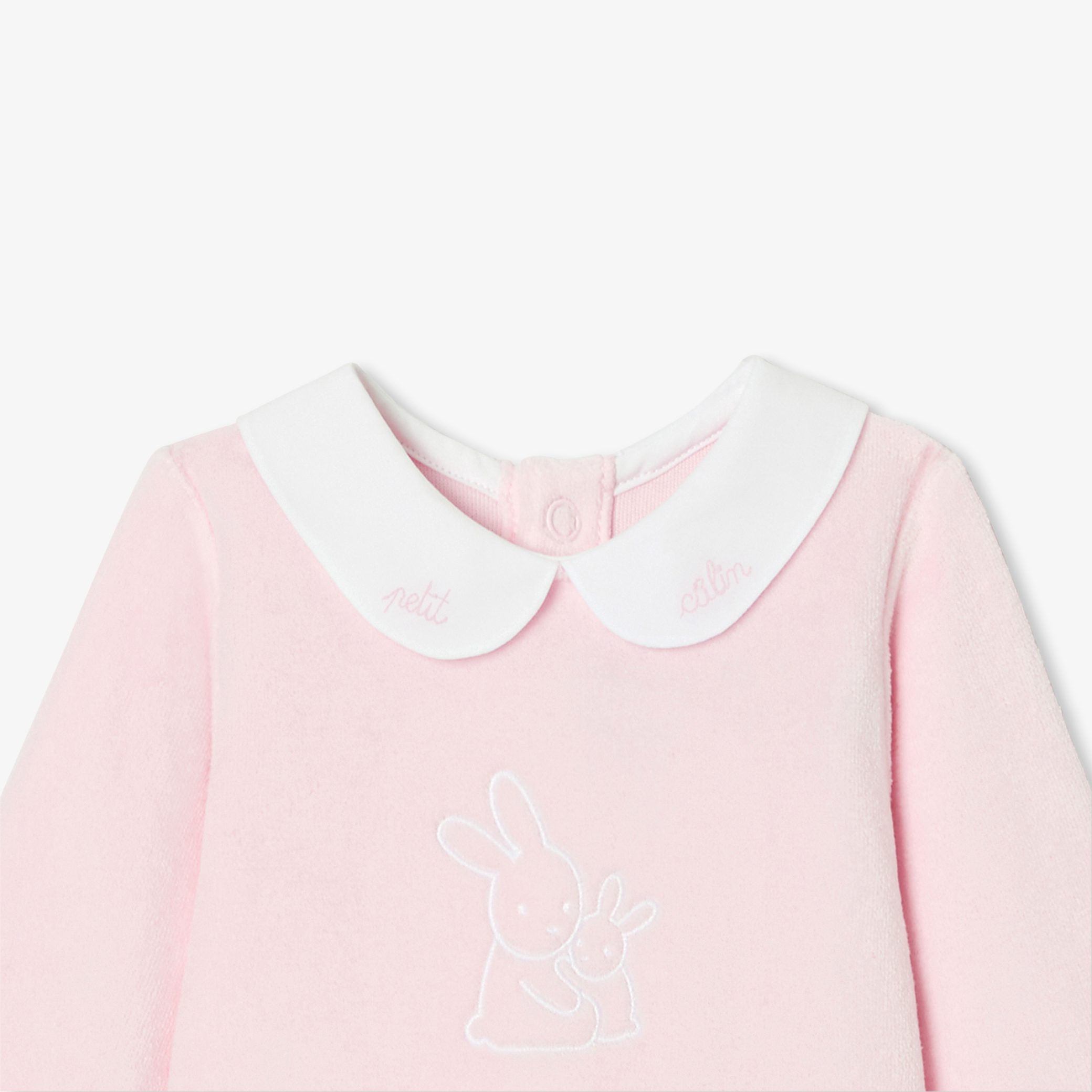 Baby girl pyjamas in velvet bouclette - Desiree - Image 3