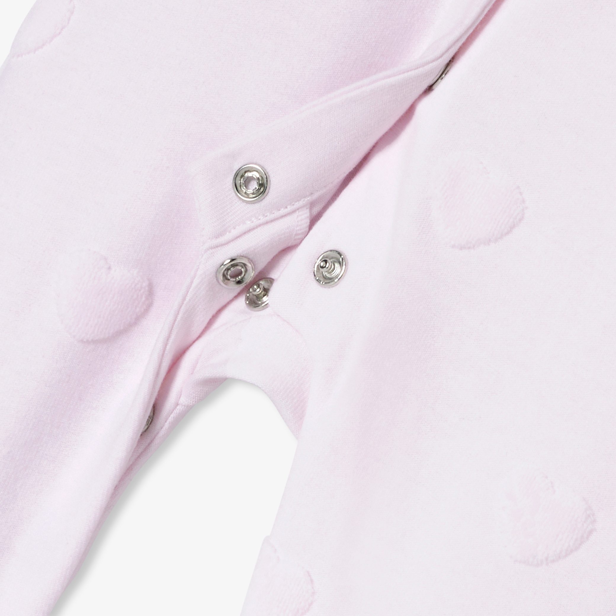 Baby girl jersey pyjamas with a heart pattern - Barbotine - Image 4