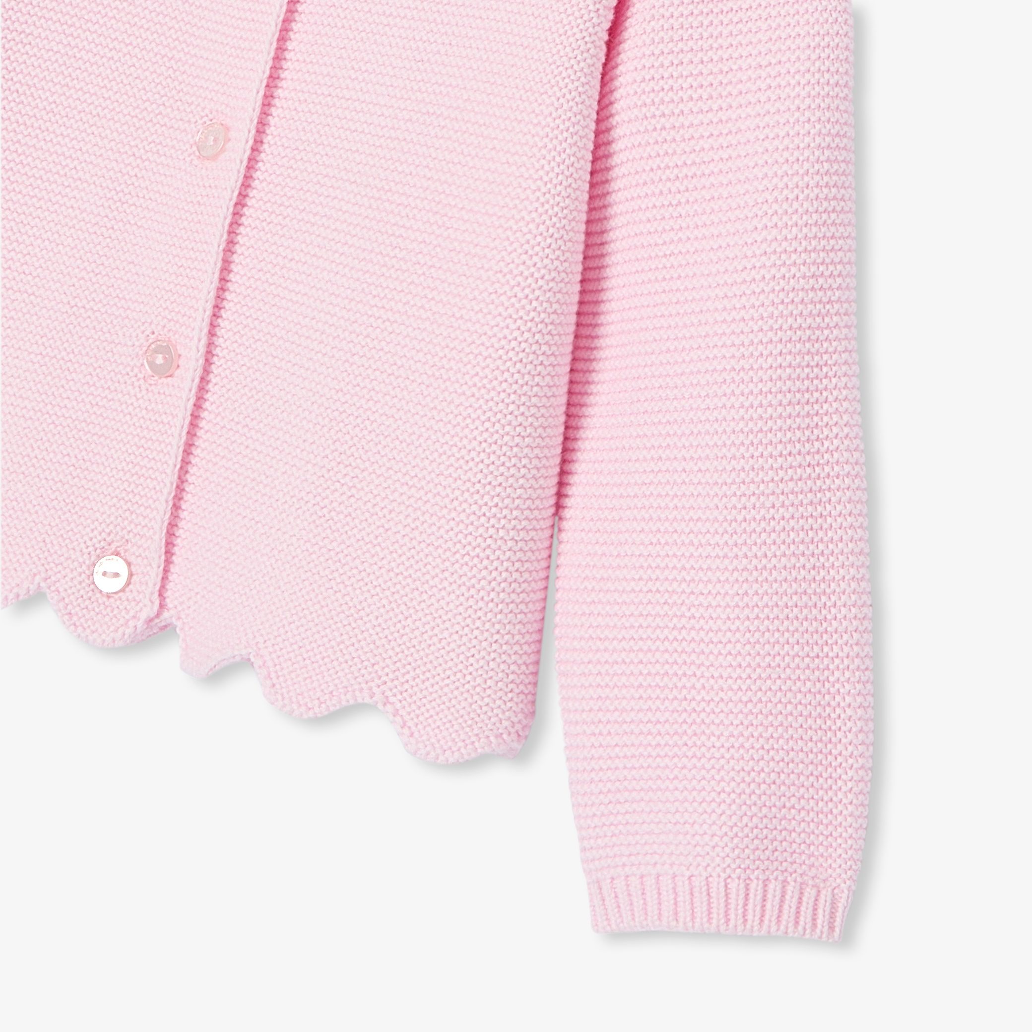 Baby girl cardigan in garter stitch - Chatouille - Image 4