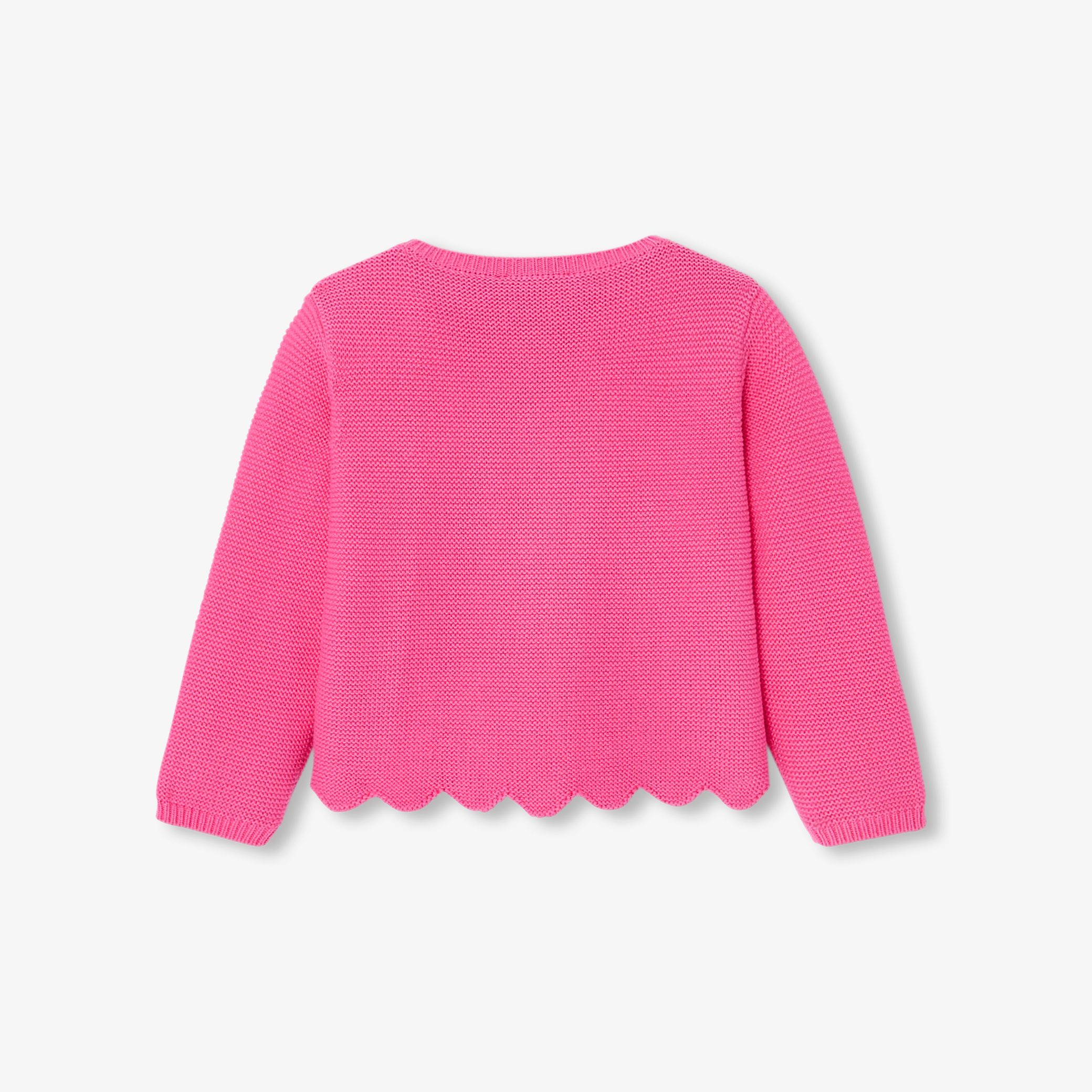 Baby girl cardigan in garter stitch - Chatouille - Image 2