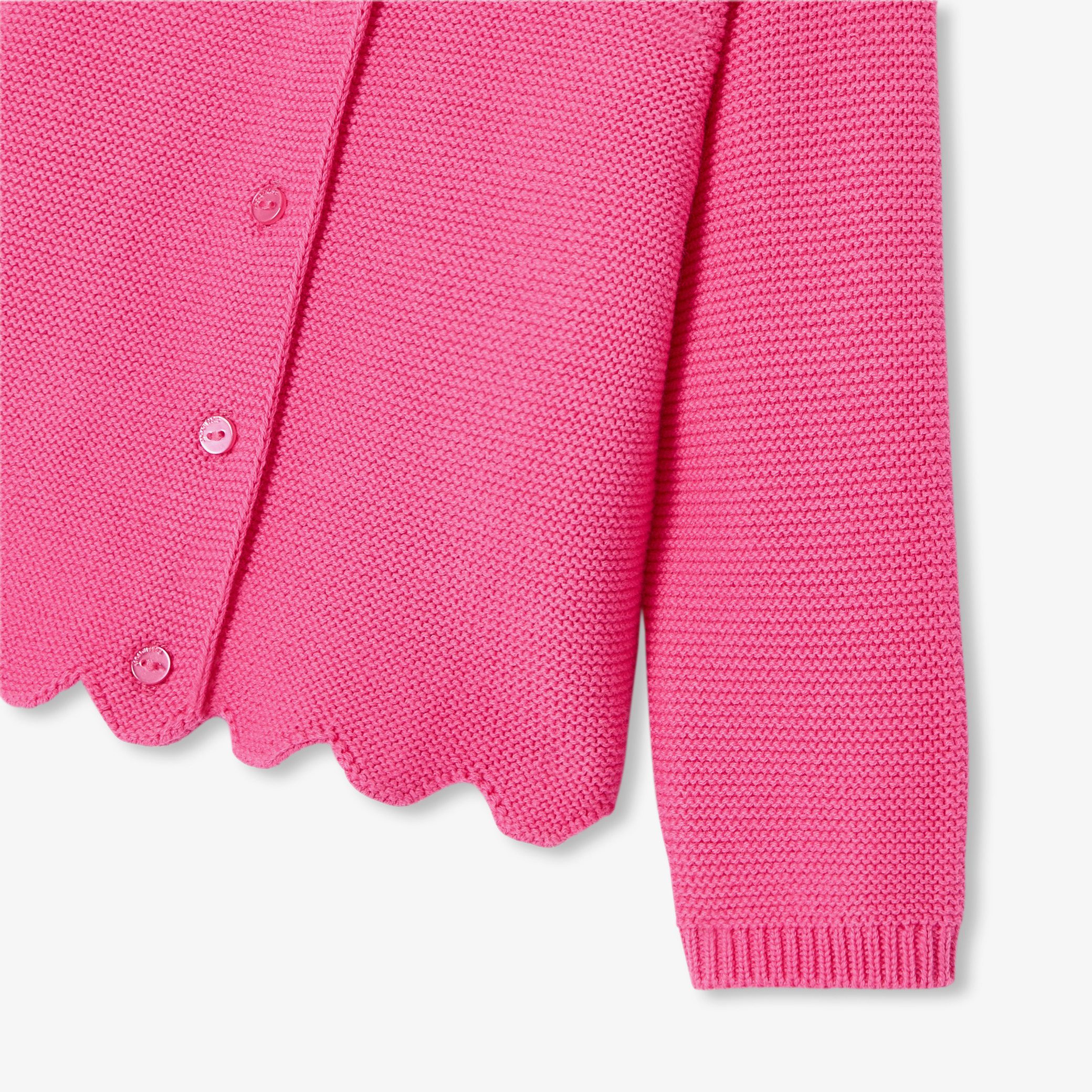 Baby girl cardigan in garter stitch - Chatouille - Image 4