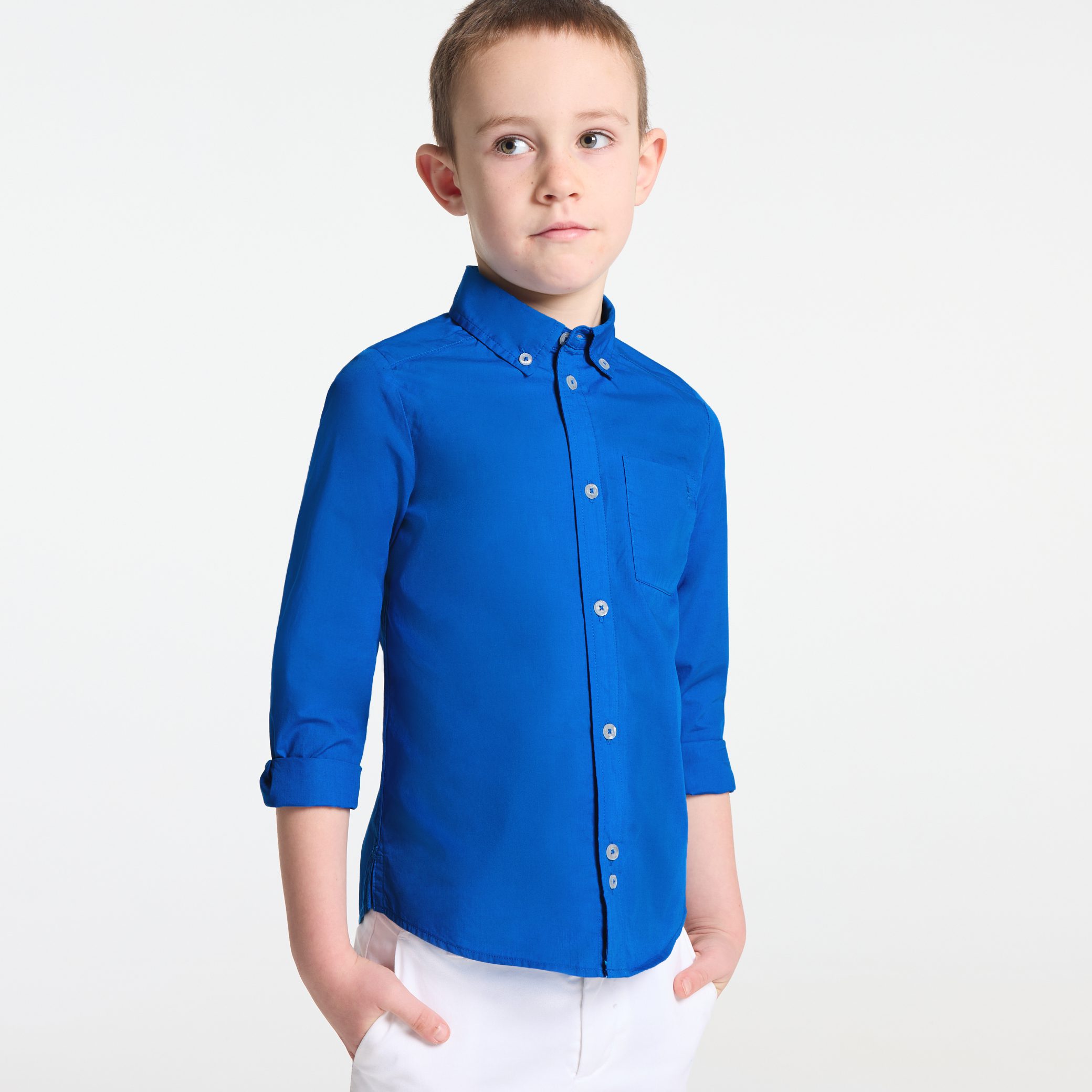Boy light poplin shirt - Contrebasse blue