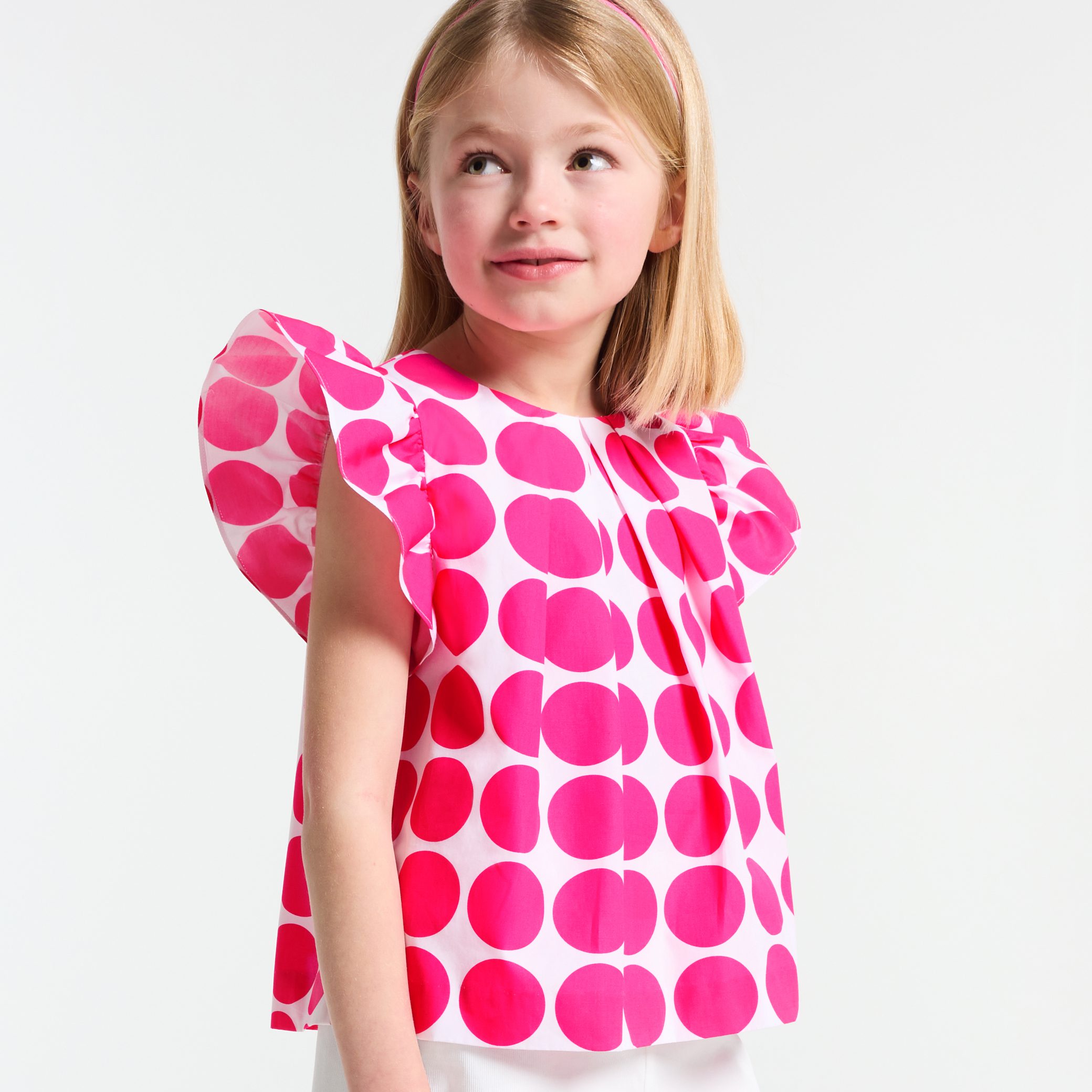 Girl blouse in poplin - Ecole Rose