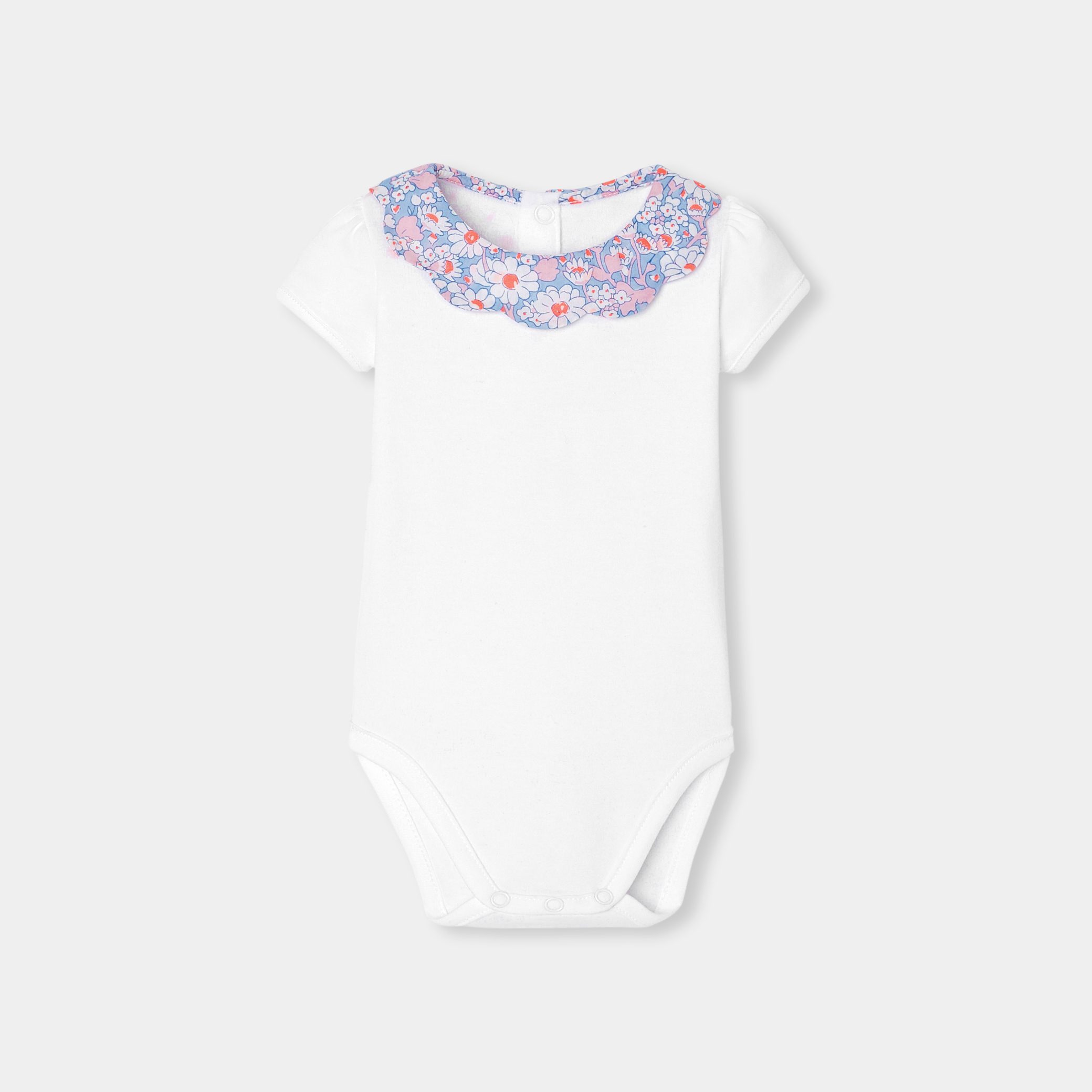 Baby girl bodysuit with Liberty fabric collar - Charlini