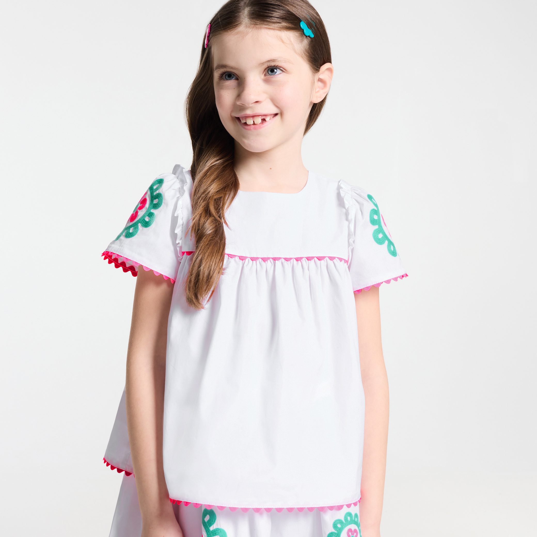 Girl blouse in poplin - Bianca