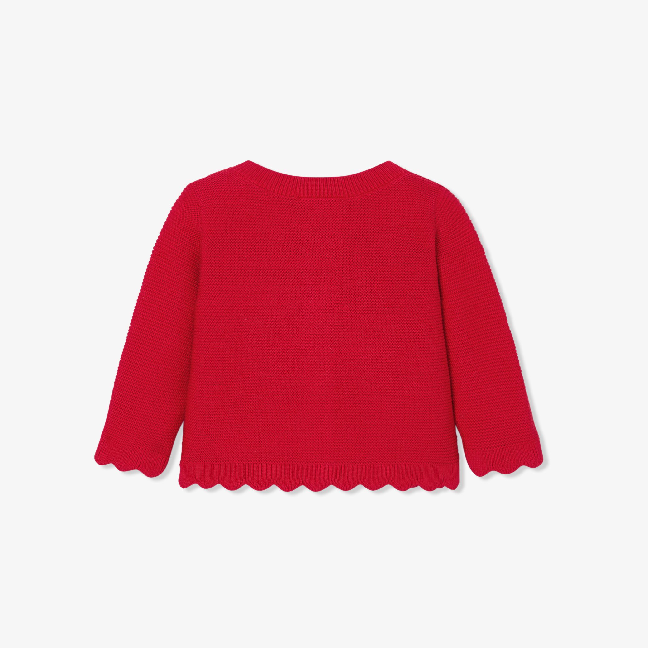 Baby girl cardigan in garter stitch - Ecrin - Image 2