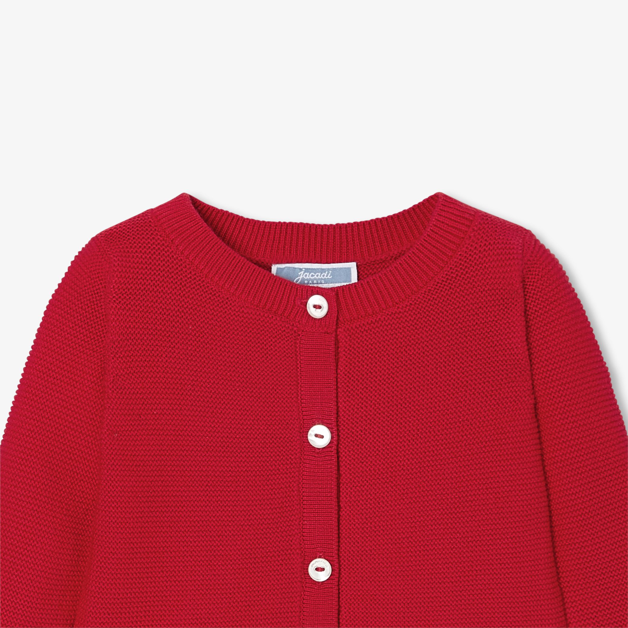 Baby girl cardigan in garter stitch - Ecrin - Image 3