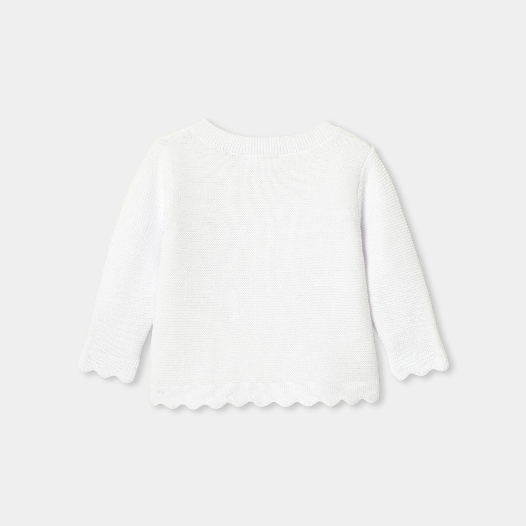 Baby girl cardigan in garter stitch - Ecrin - Image 2