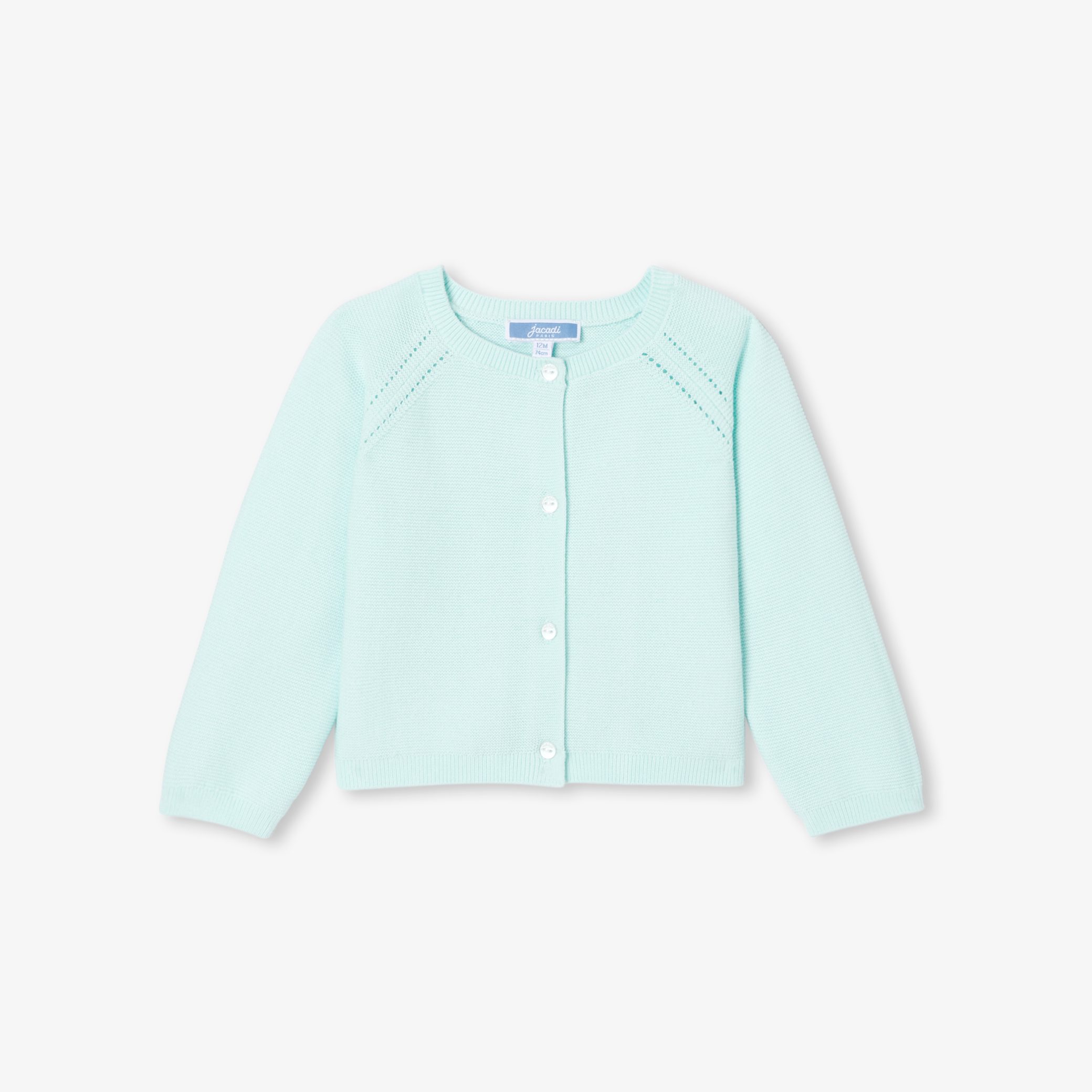 Baby girl cardigan in garter stitch - Audrey