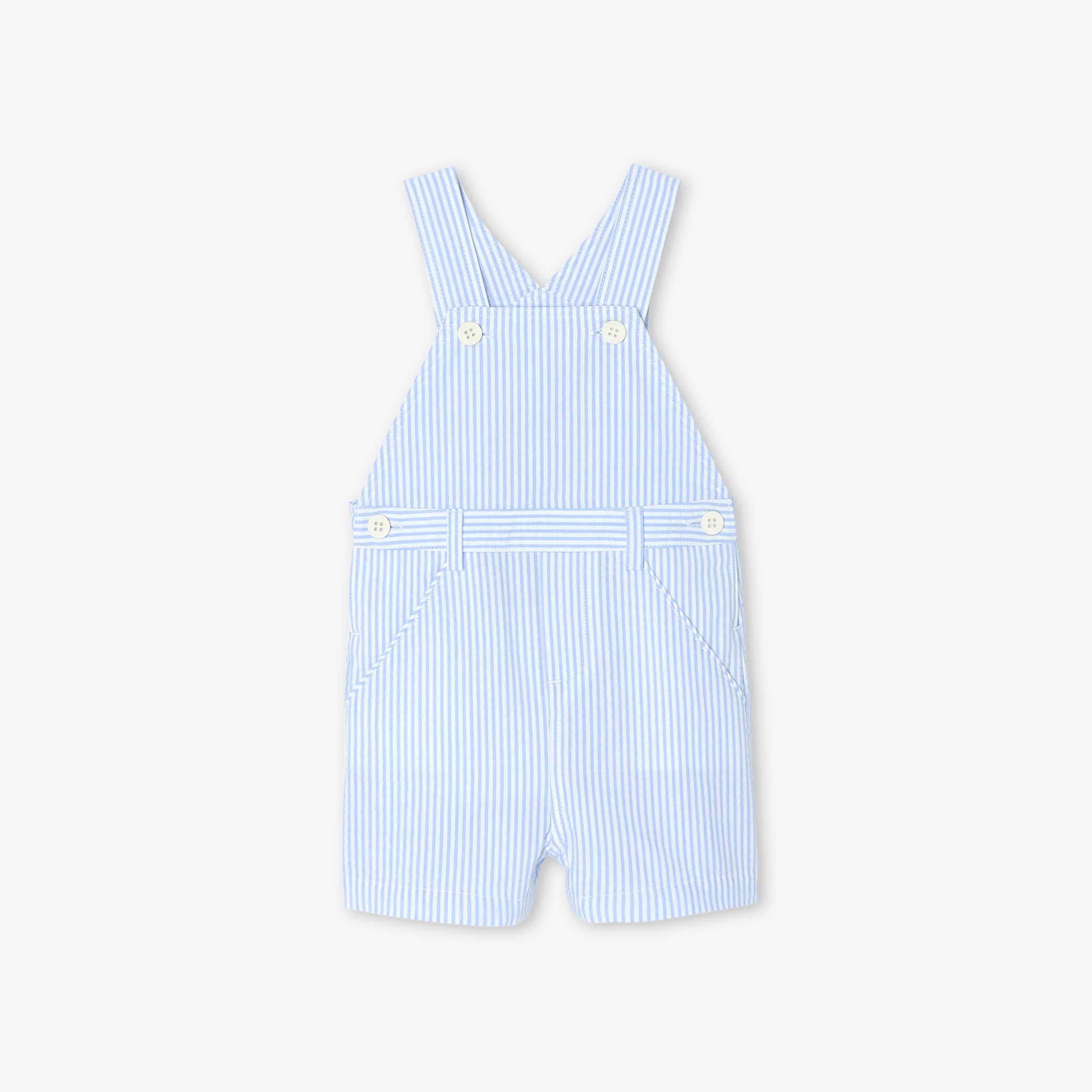 Baby boy short overalls in seersucker - Chalet