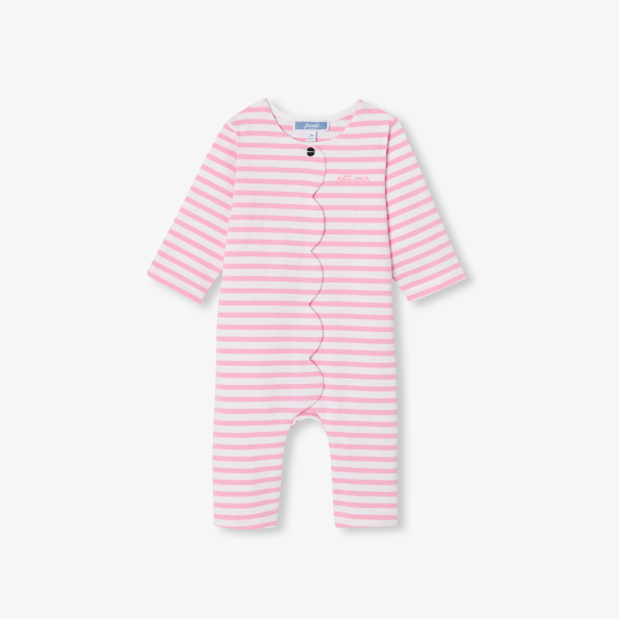 Baby girl jumpsuit in striped jersey - Adonie