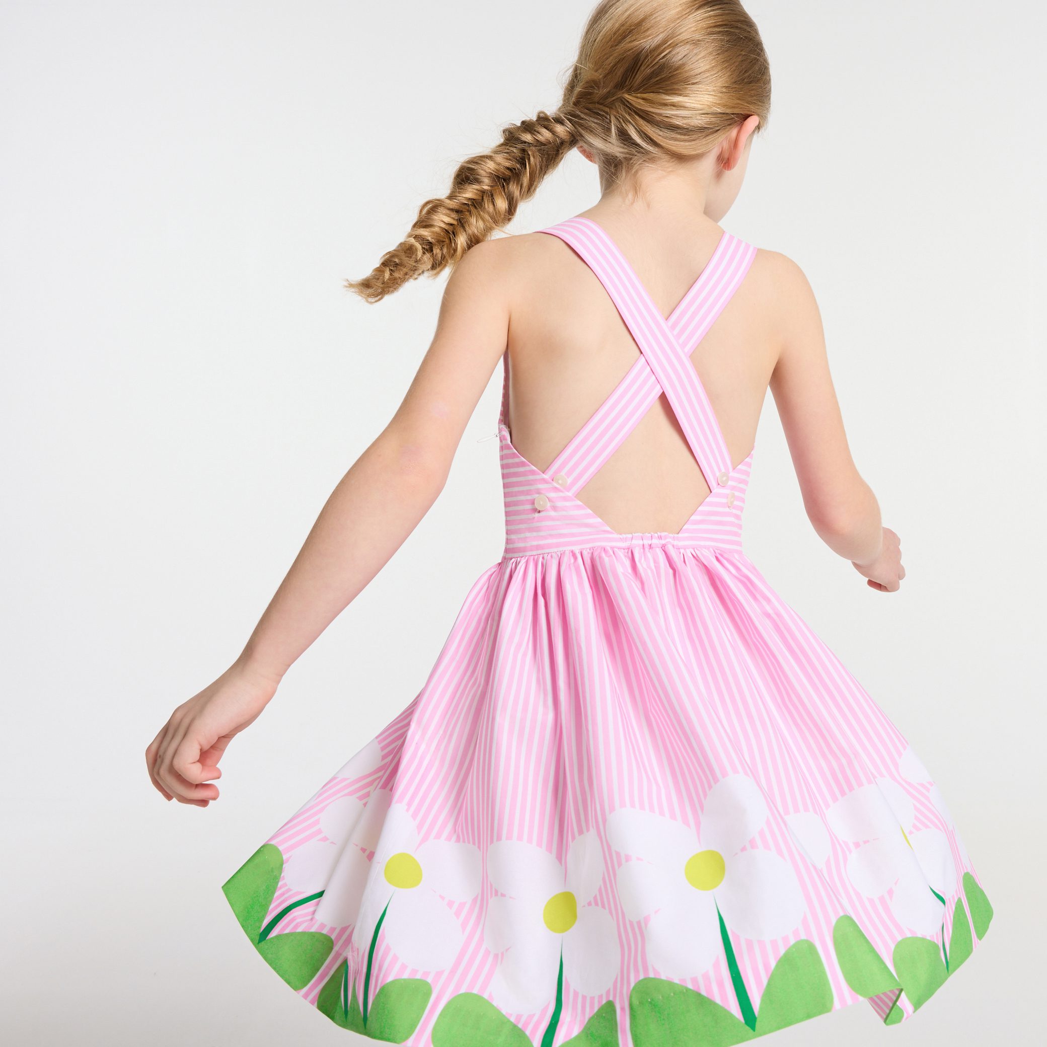 Girl cross-over back dress - Naelle - Image 2