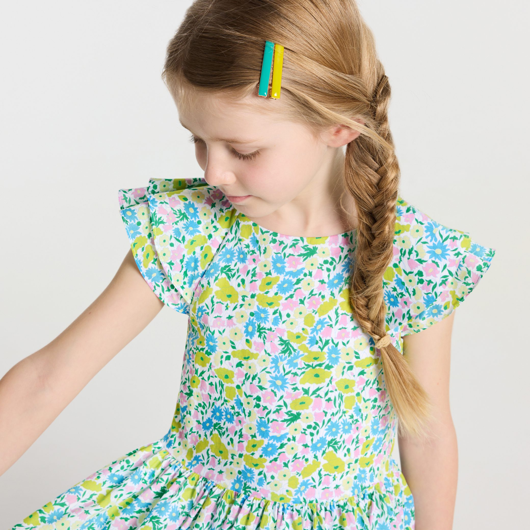 Girl dress in Liberty fabric - Nectarine - Image 2